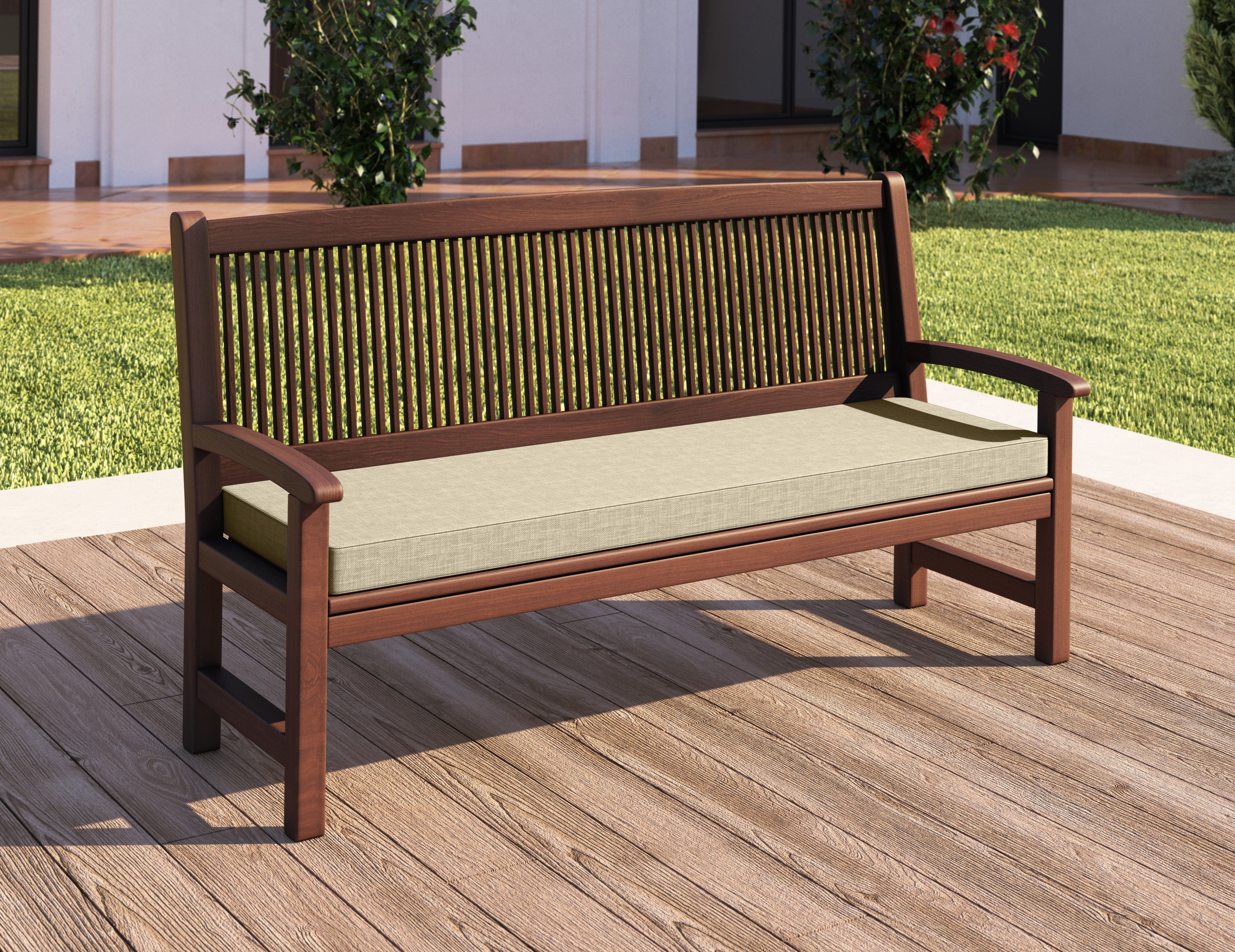 sunnypillow Bankauflage Bankkissen mit abnehmbarem Bezug, Auflage für Gartenbank 100 x 30 x 5cm