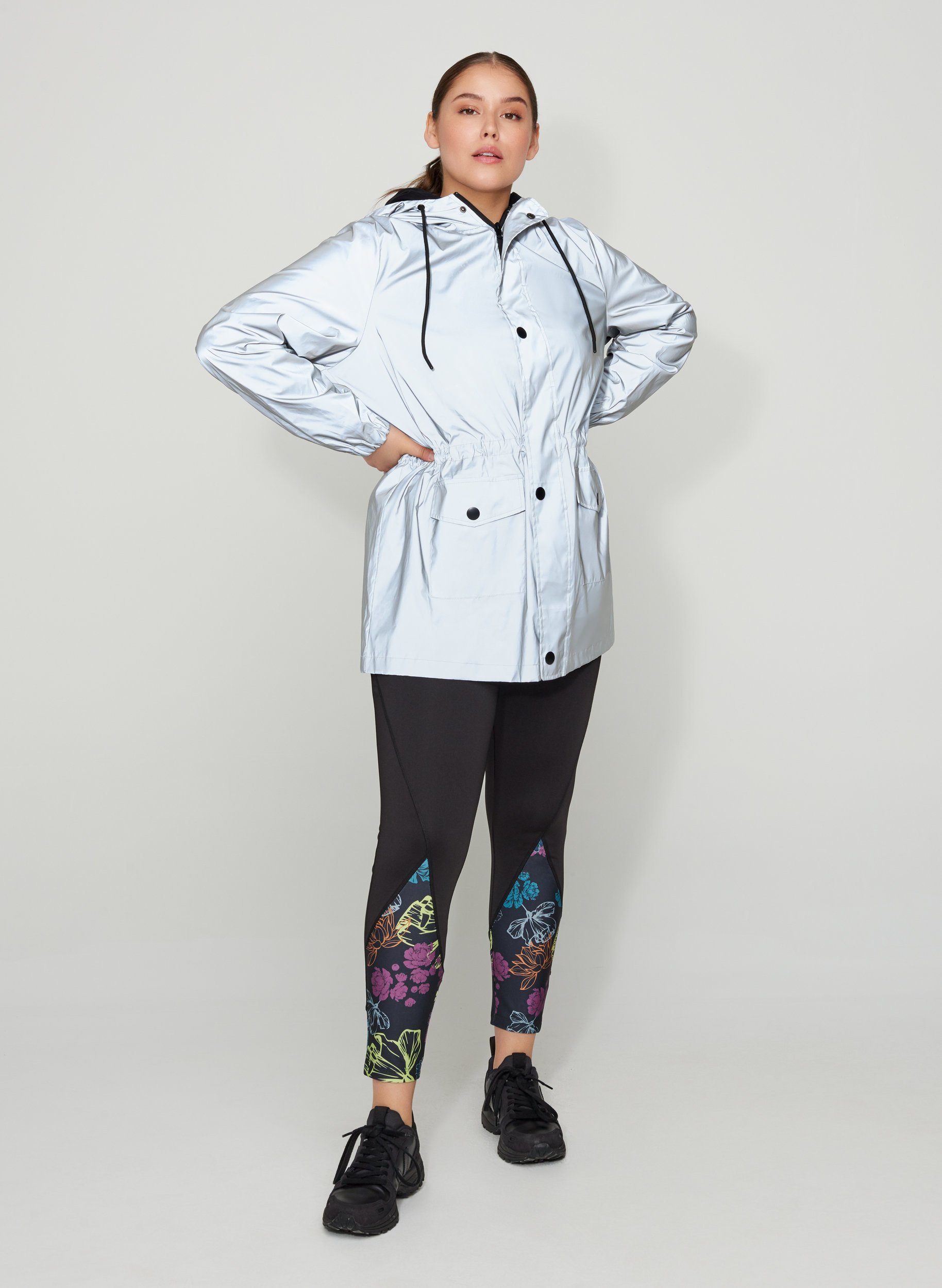 Active by ZIZZI Trainingsjacke Große Größen Damen Reflektierende Jacke mit  Knöpfen und Kapuze online kaufen | OTTO