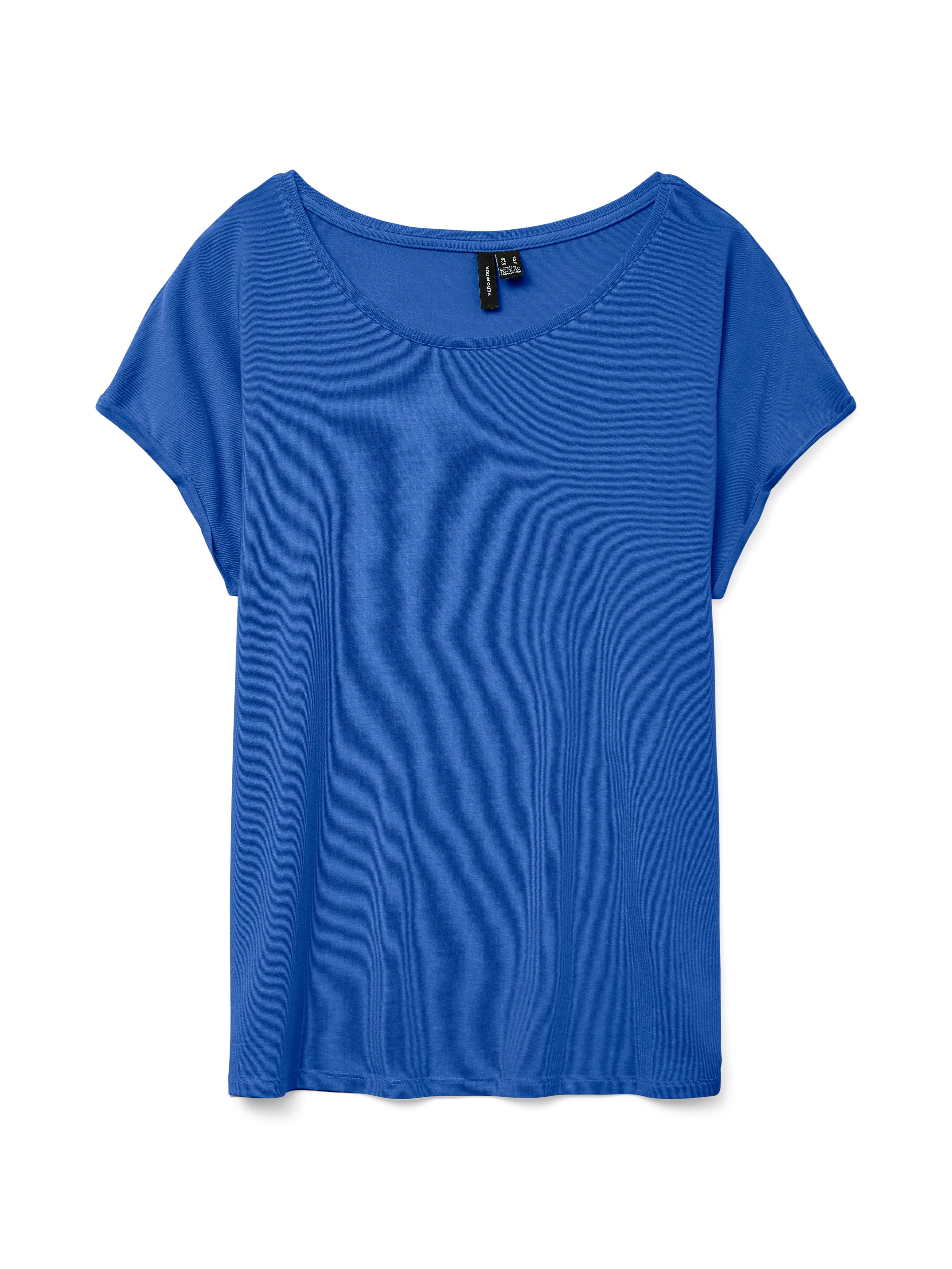Vero Moda T-Shirt VMAVA PLAIN SS TOP JRS NOOS Materialmix, regular fit – Bild 5 von 5