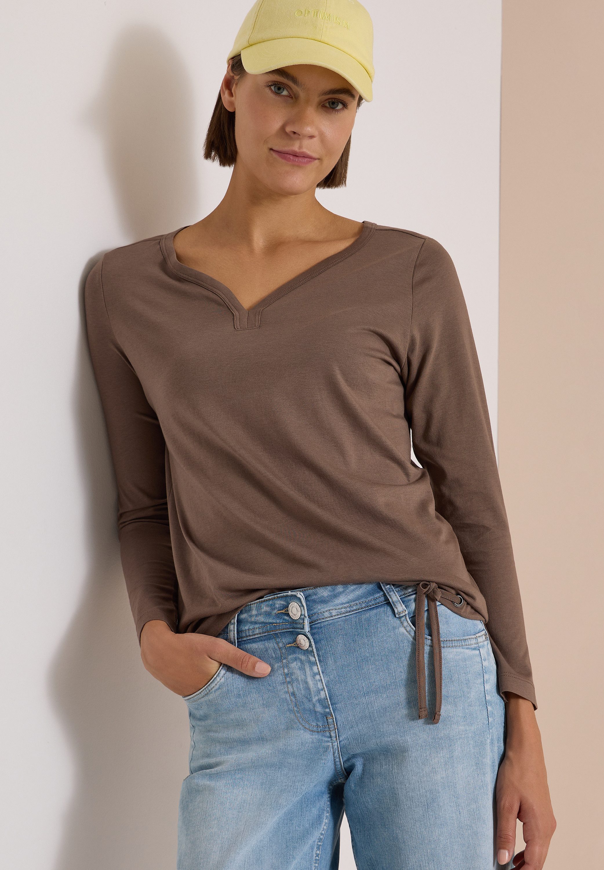 CECIL Langarmshirt mit Tunnelzug am Saum