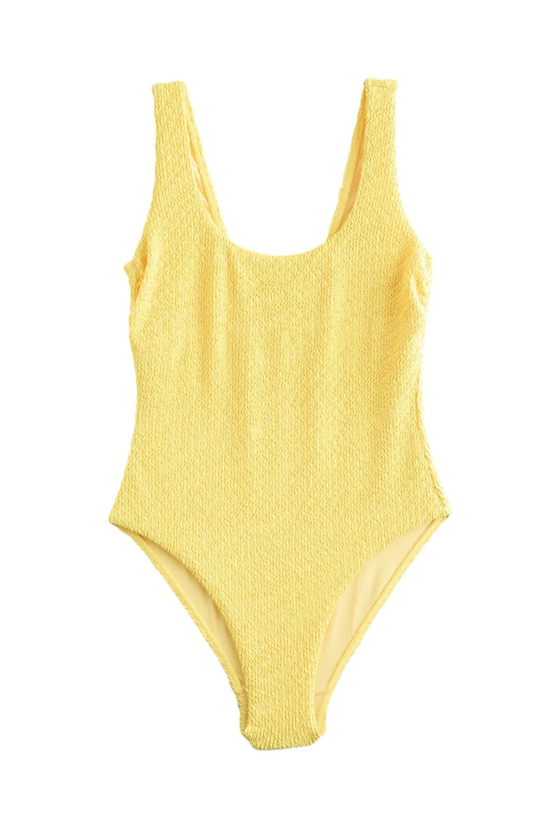 Badeanzug Bauchformender, geraffter Bandeau-Badeanzug