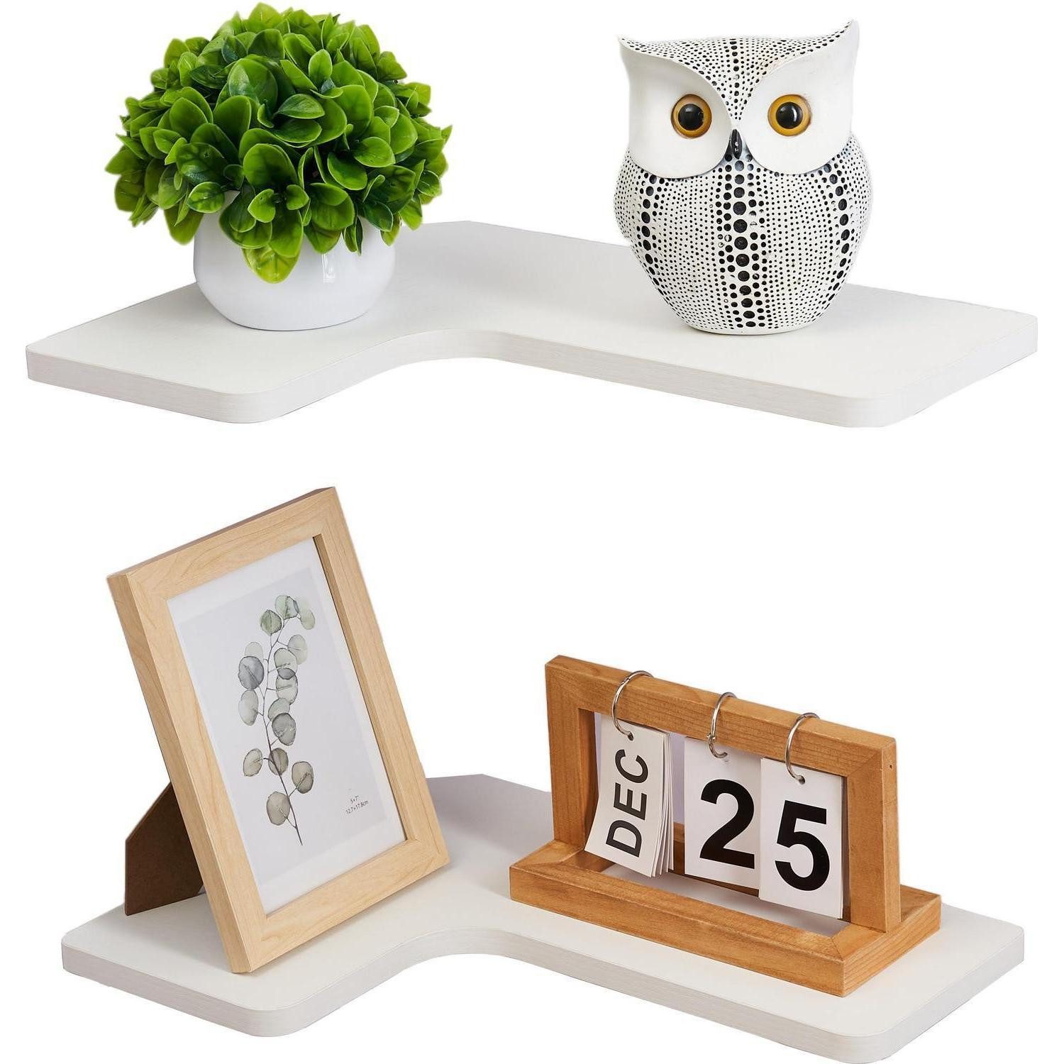 LuxusKollektion Eckregal L-förmiges Eckregal 2er Set Weiß, 2-tlg.