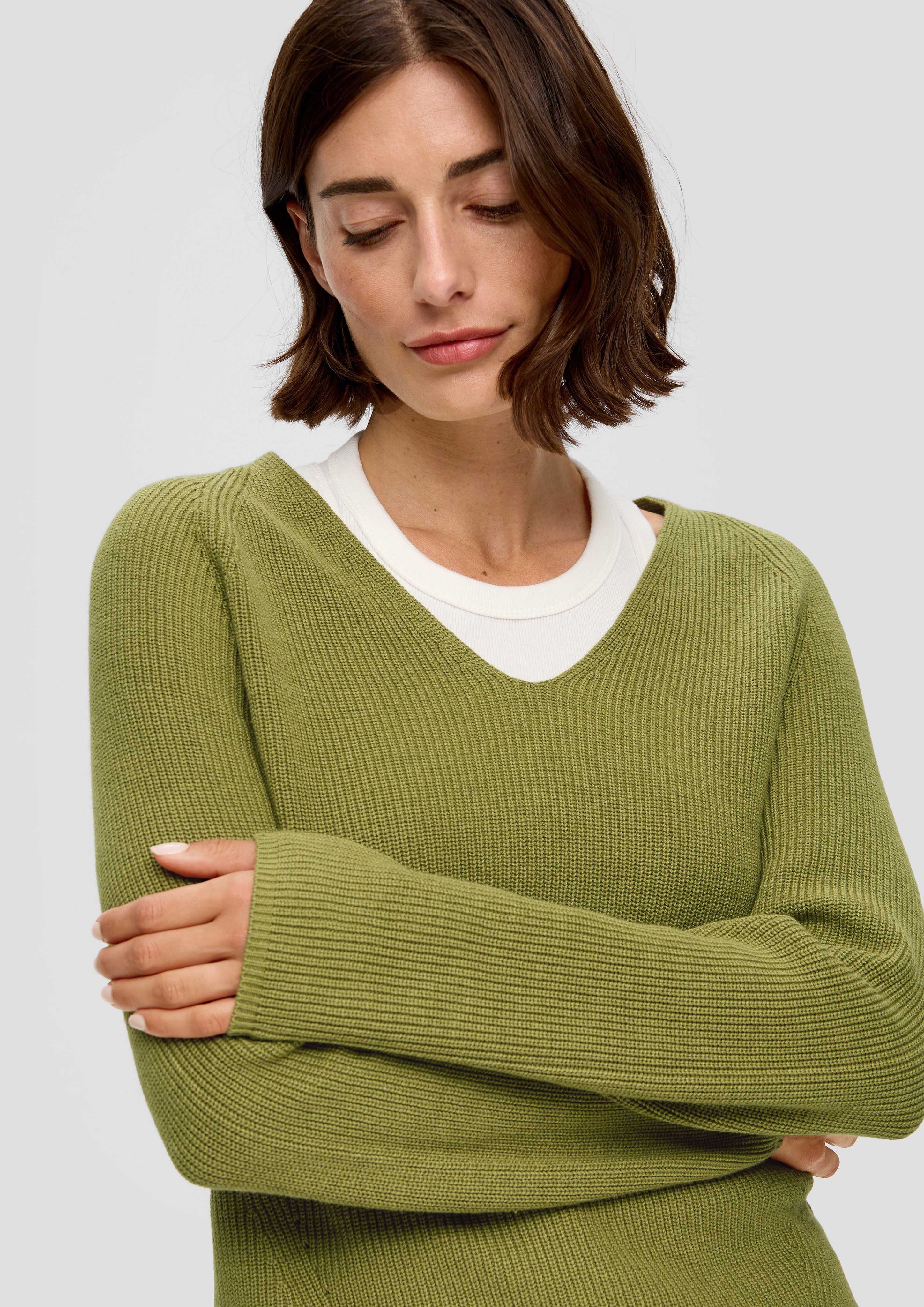 s.Oliver Strickpullover Strickpullover mit V-Ausschnitt und günstig online kaufen