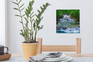 OneMillionCanvasses® Leinwandbild Wasserfall - Bäume - Natur - Dschungel, (1 St), Leinwand Bilder für Wohnzimmer Schlafzimmer