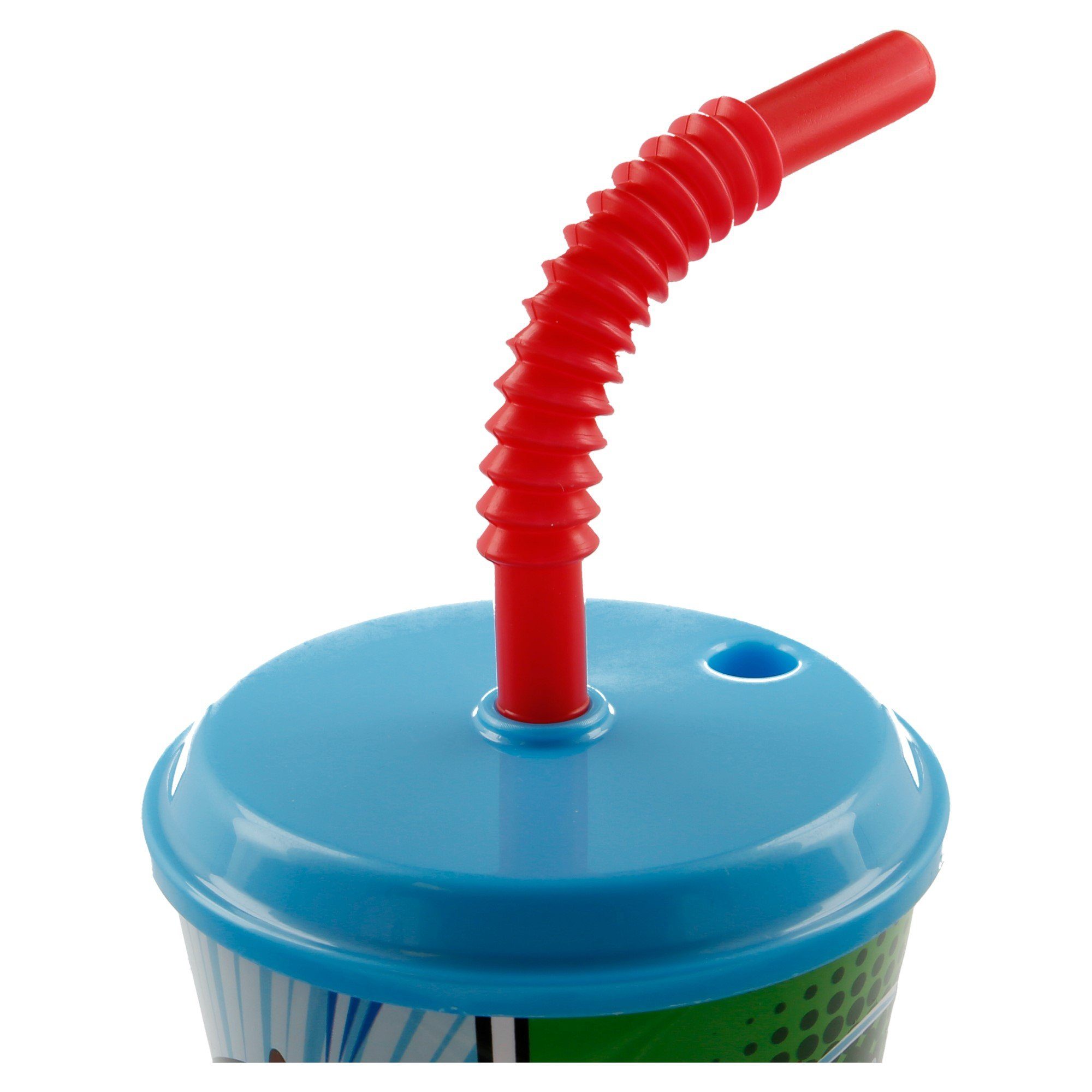 Kinderbecher, Kunststoff, mit und frei 430 PATROL Deckel ml BPA PAW Trinkhalm