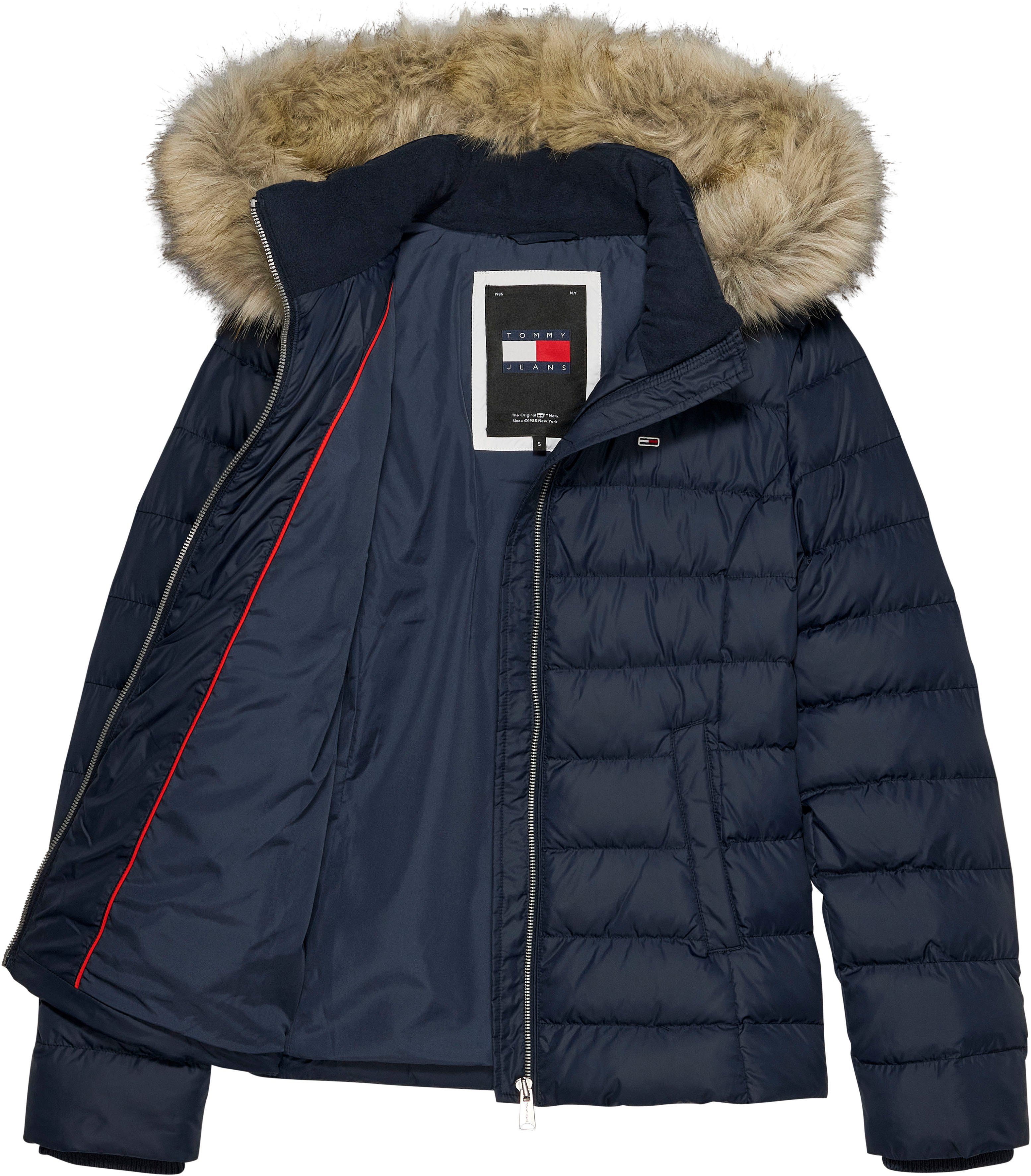 Tommy Jeans Steppjacke TJW BASIC HOODED DOWN JACKET EXT mit Logostickerei