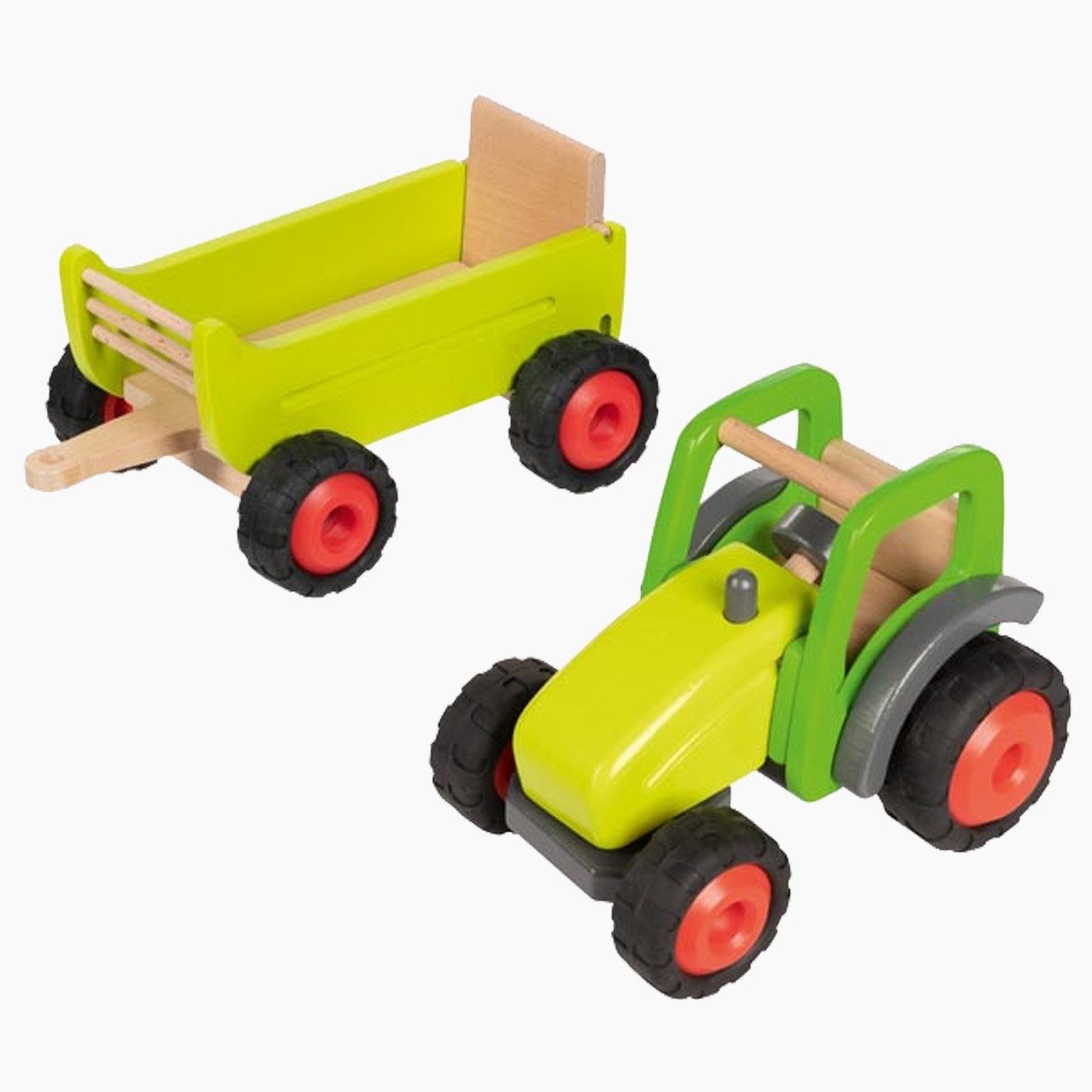 goki Spielzeug-Traktor Traktor mit Kuh Anhänger, (packung, 1-tlg., set), extrem robust verarbeitet, Er ist zudem lenkbar