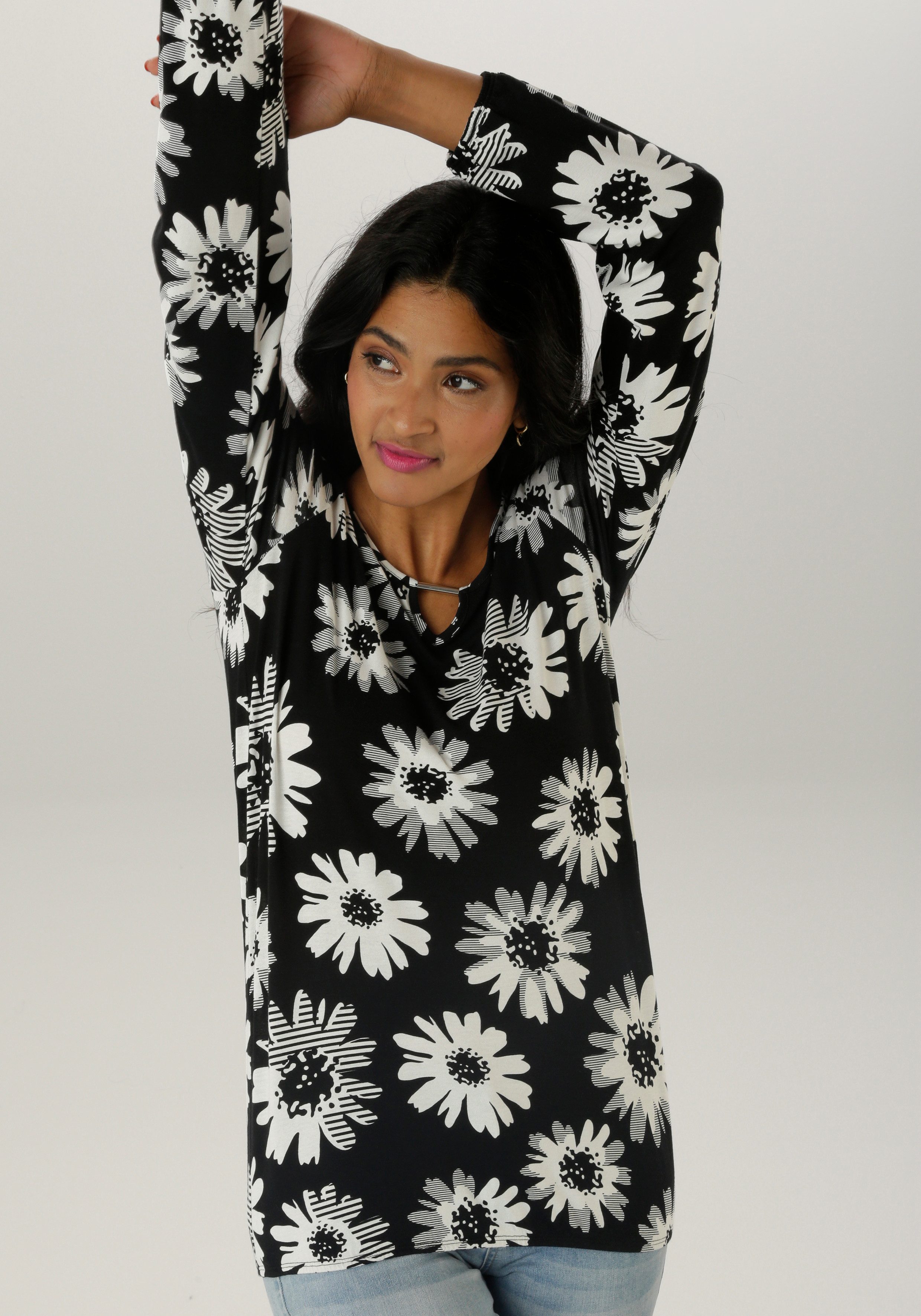 Aniston SELECTED Langarmshirt mit Cut-out und günstig online kaufen