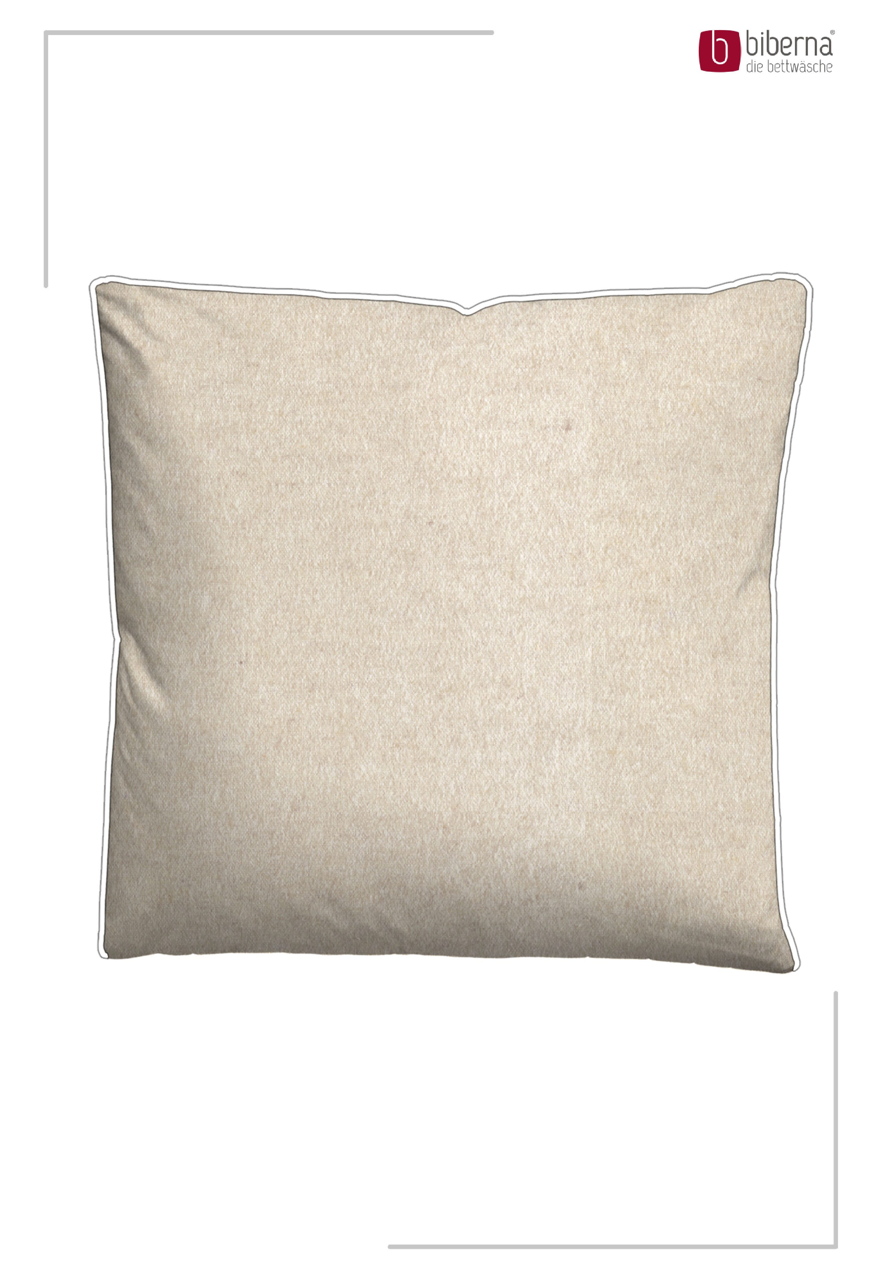 Biberna Kissenbezug 0840500 HERMAL Premium Biber Melange-Flanell 100% Baumwolle, (1 Stück), Kissenhülle, wärmend & weich, Reißverschluss, Satinpaspel – Bild 2 von 5