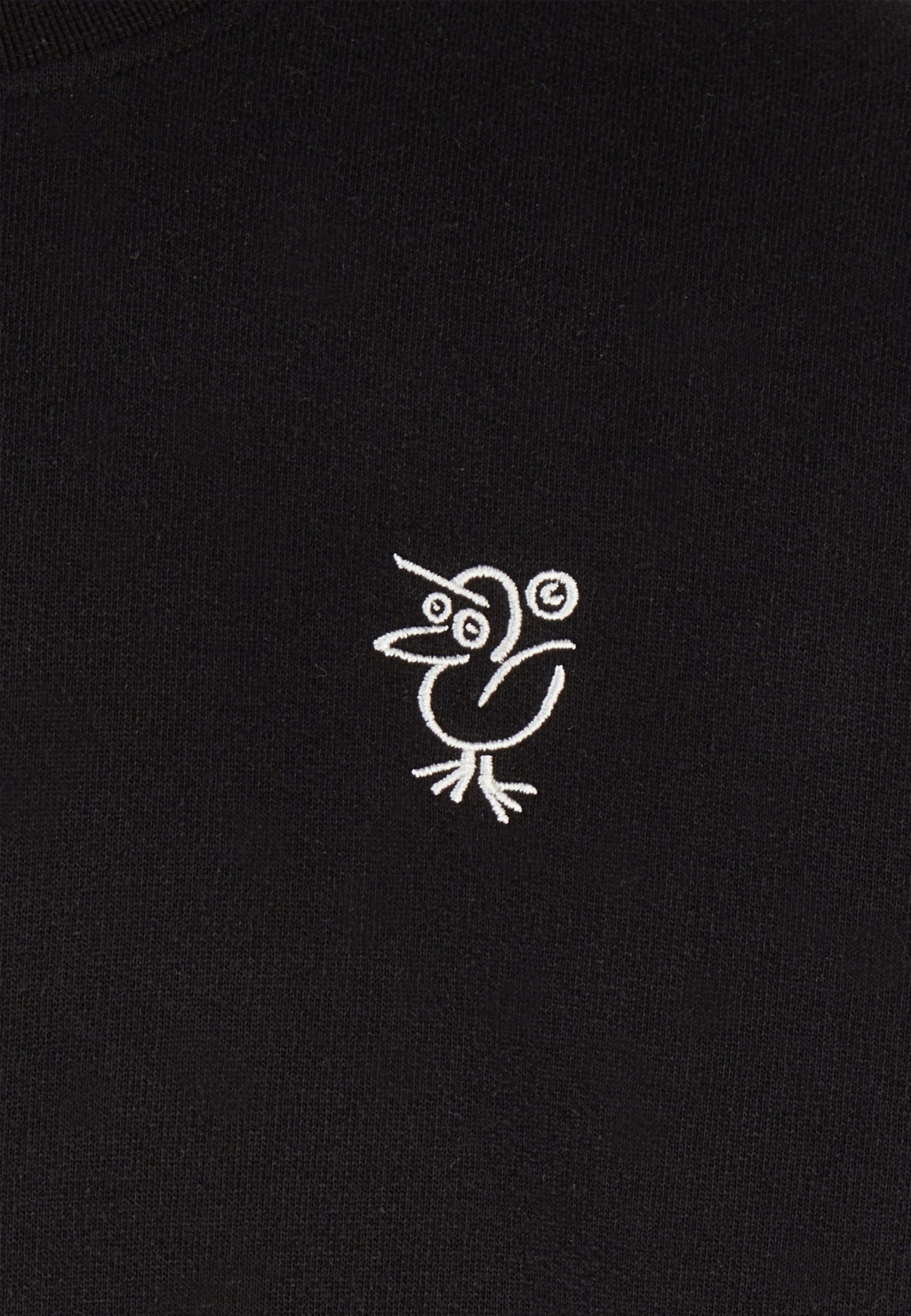 Strickpullover mit Cleptomanicx Schnitt schwarz lockerem Sketch Gull