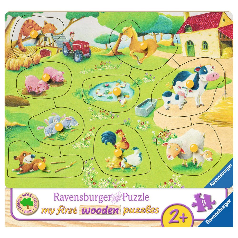 Ravensburger Puzzle Kleiner Bauernhof - My First Wooden Puzzles, 9 Puzzleteile | Puzzle