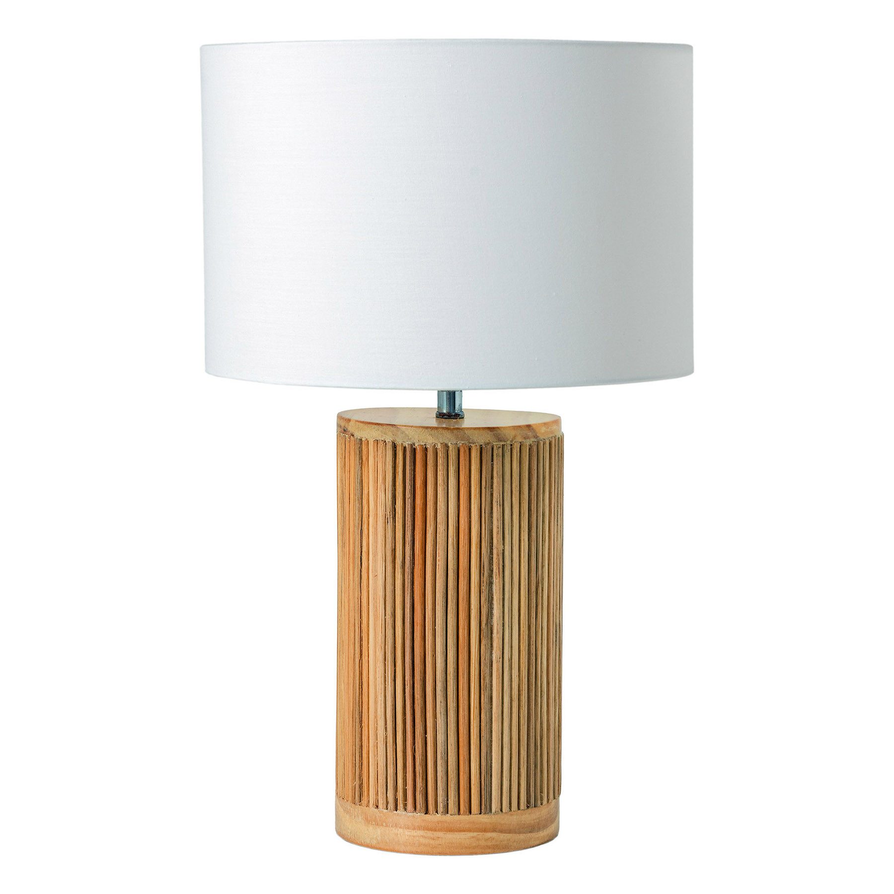 riess-ambiente Tischleuchte GATSBY 50cm natur weiß · maritime Tischleuchte mit Lampenfuß aus Holz, Ein-/Ausschalter, ohne Leuchtmittel, mit Lampenschirm aus Flachgewebe · handmade · natürlicher Look