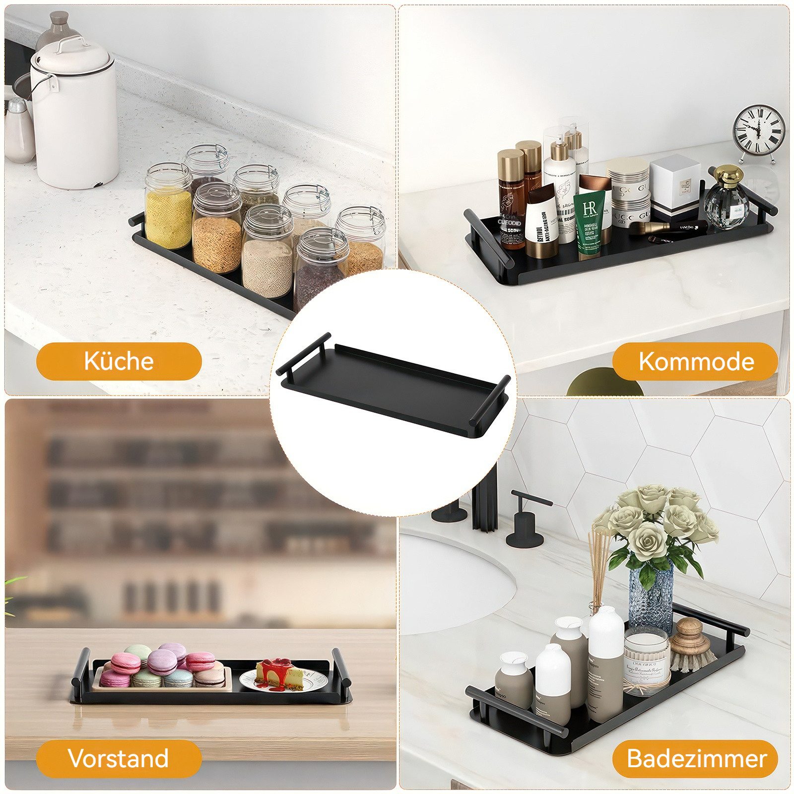 BlingBin Dekotablett Badezimmer Tablett, Metall Deko günstig online kaufen