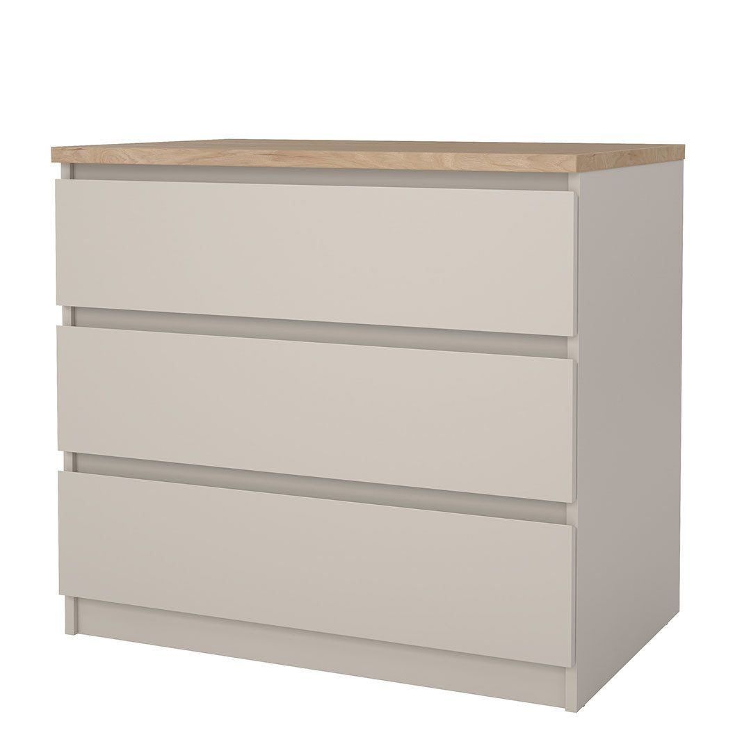 ebuy24 Kommode Naia Kommode 3 Schubladen Eiche Dekor.