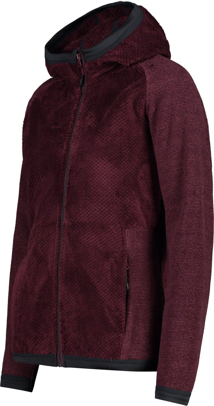 CMP Fleecejacke WOMAN JACKET FIX HOOD BURGUNDY