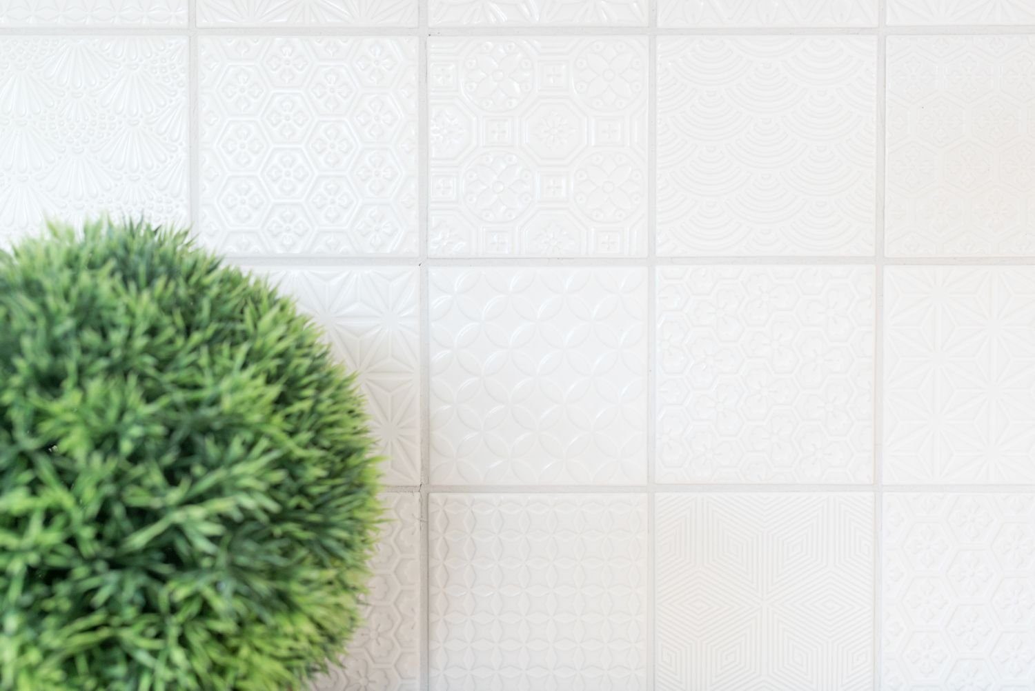 Mosani Mosaikfliesen Retro Vintage Mosaik Fliese Wand Keramik weiß Struktur Bad