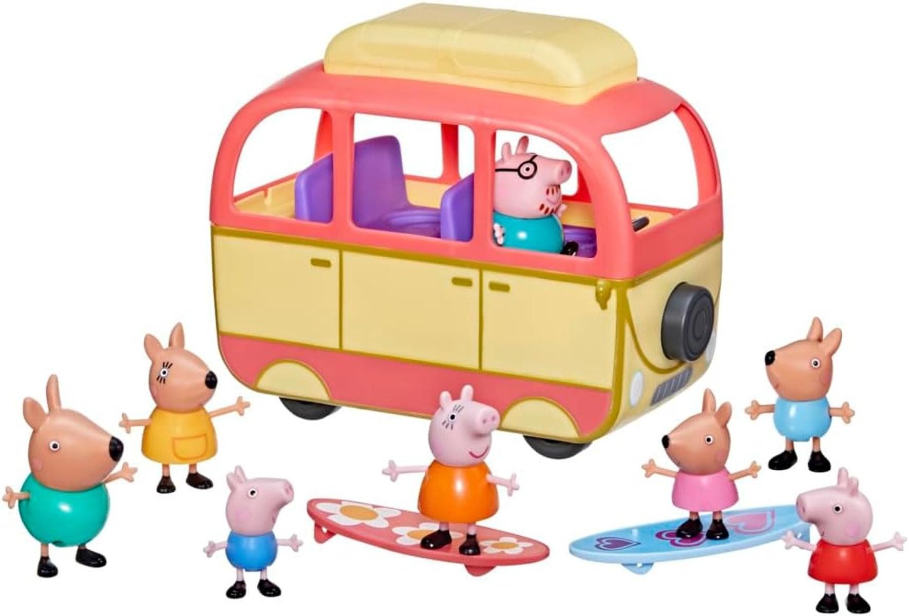 Hasbro Actionfigur Peppa Pig Peppa Visits Australia Camper Van 8 Figuren Accessories 3+