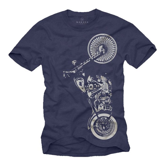 MAKAYA T-Shirt Motorrad Bekleidung - Biker T-Shirt Männer Geschenke Motorradfahrer mit Druck aus Baumwolle