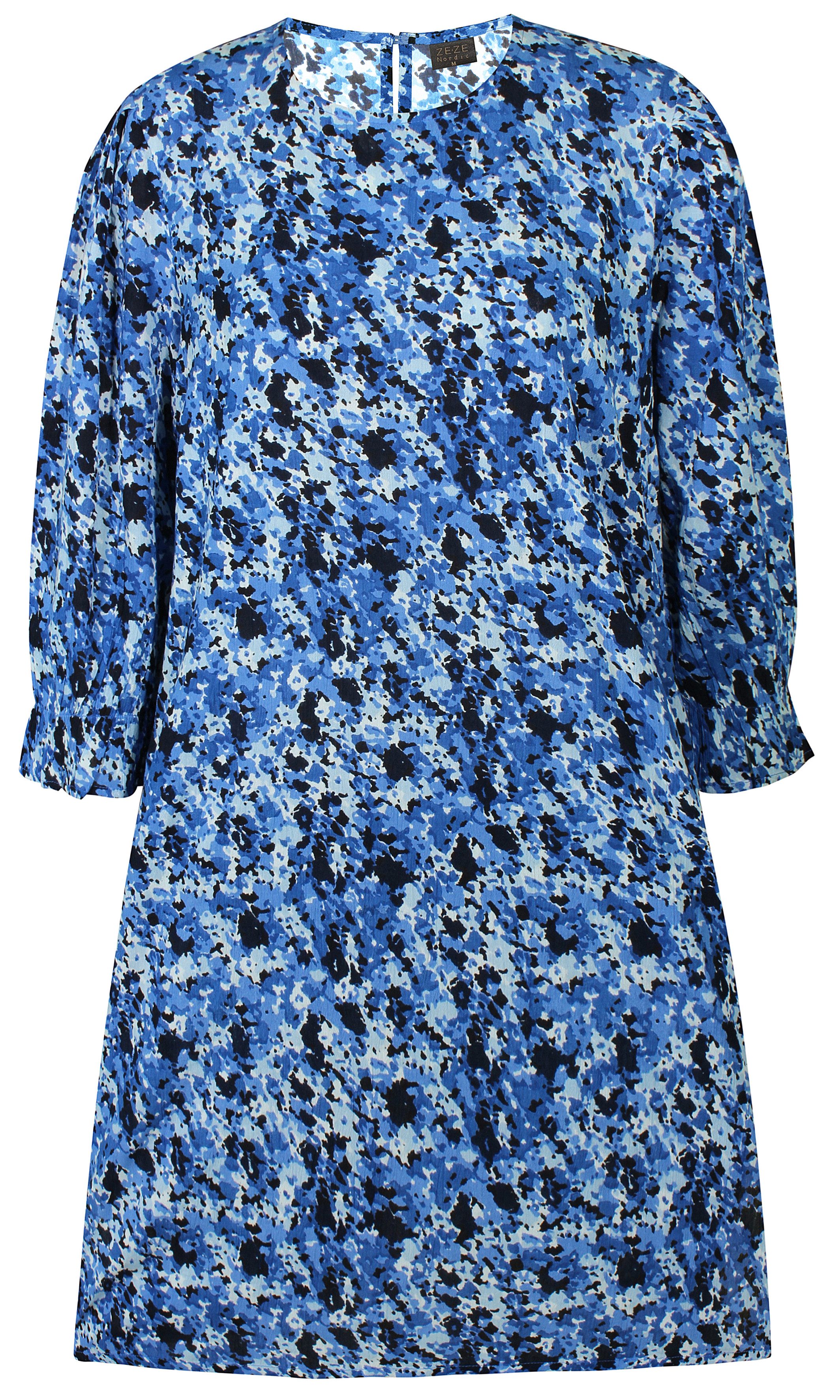 ZE-ZE Nordic Blusenkleid Blusenkleid gemustert Lapis blue aus Viskose