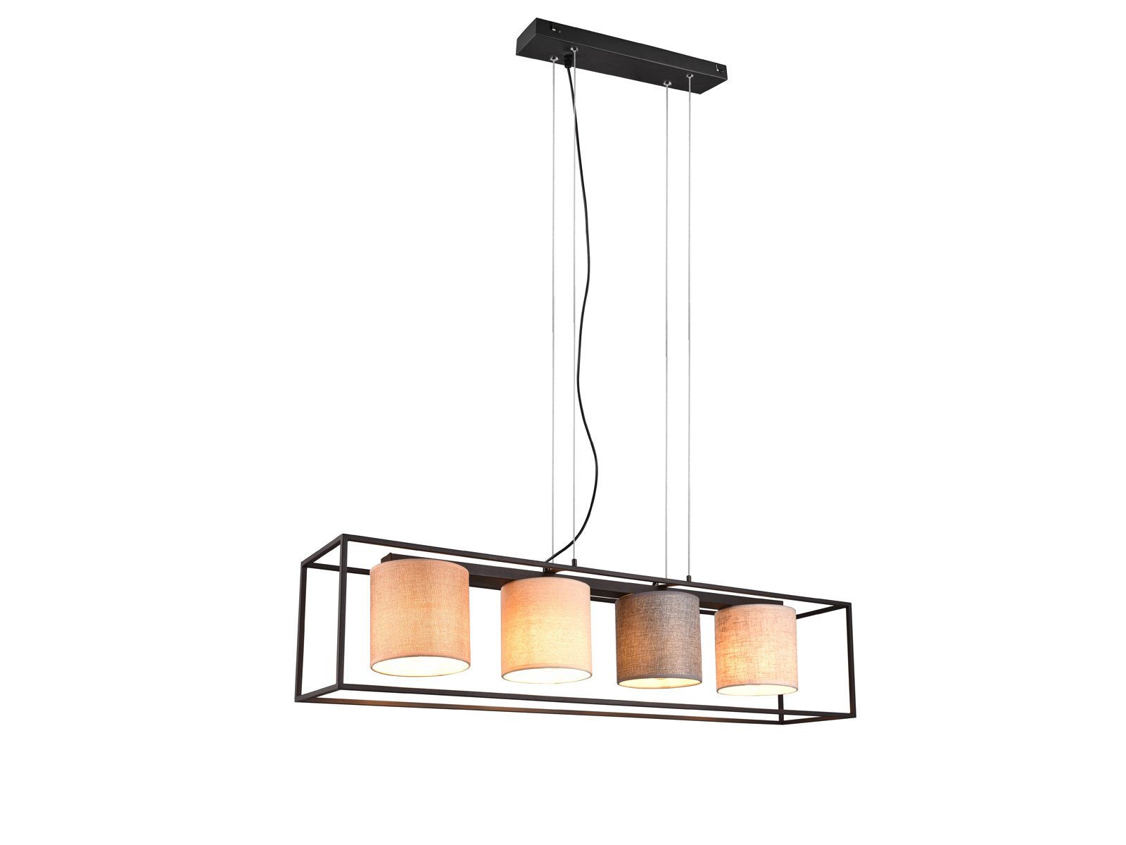 TRIO Leuchten LED Pendelleuchte, LED wechselbar, warmweiß, ausgefallene Stoff-lampe hängend für übern Esstisch & Kochinsel B100cm