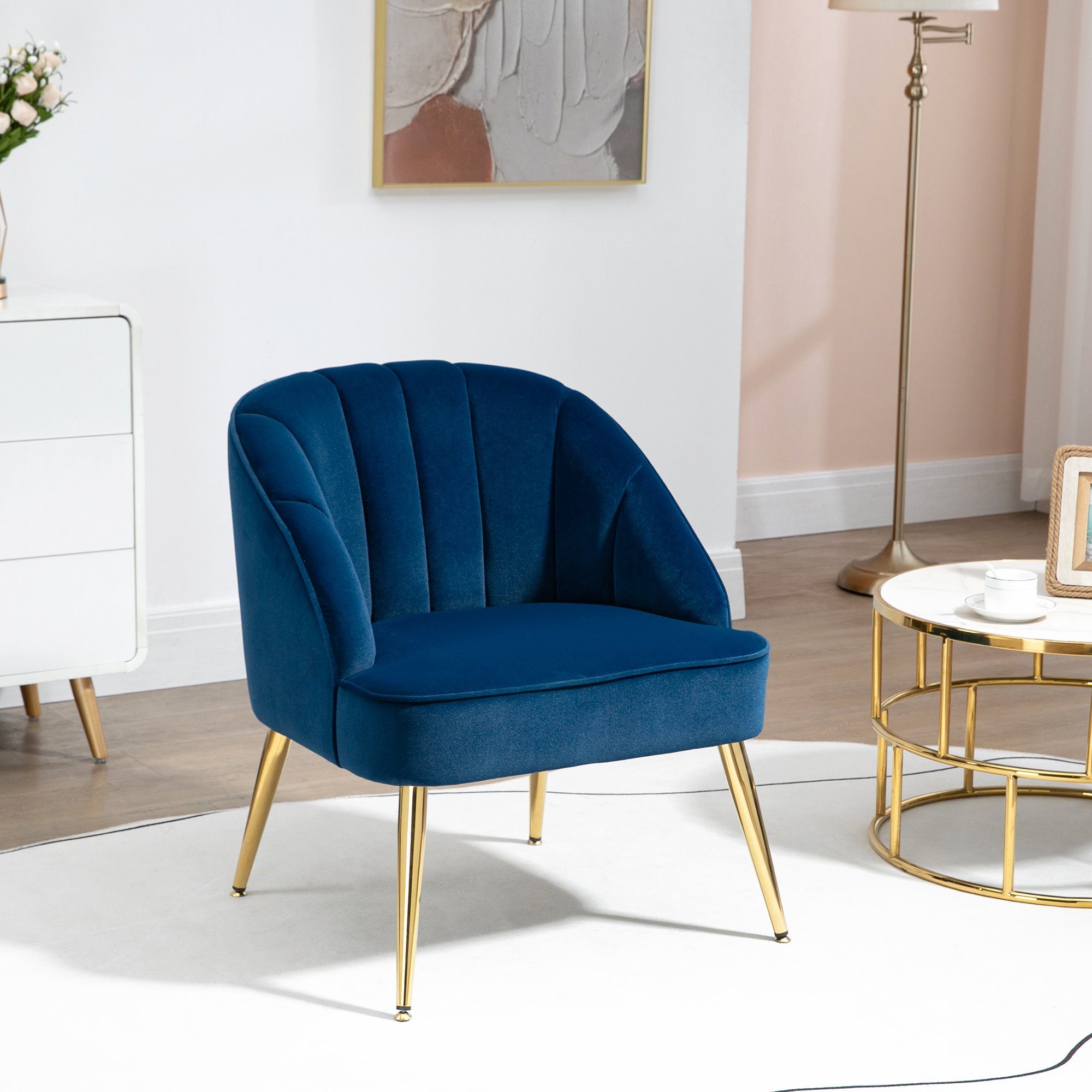 HOMCOM Relaxsessel Ohrensessel Sessel mit Stahlbeinen günstig online kaufen