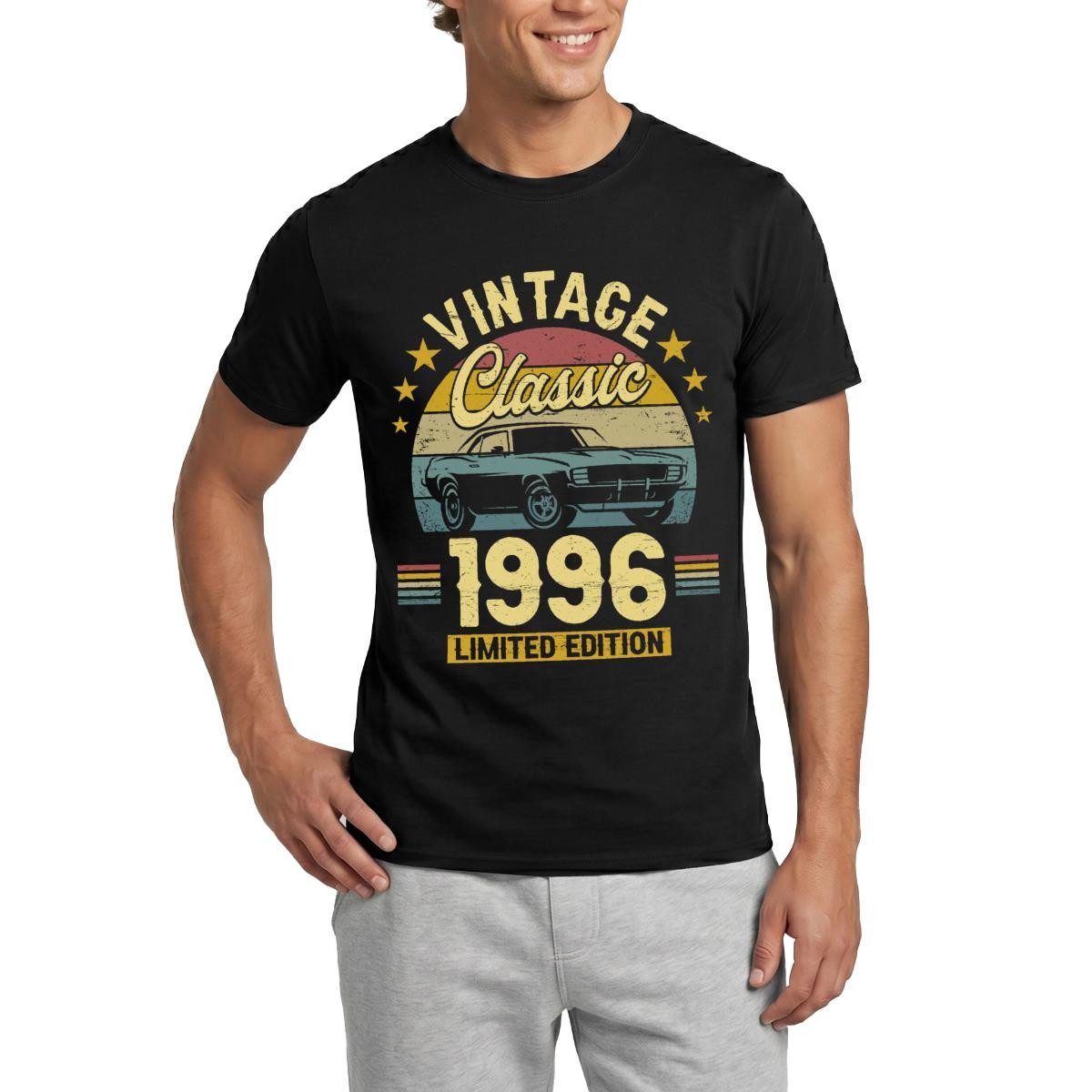 T-Shirt 30. Geburtstag, Vintage Auto Design Männer T-Shirt