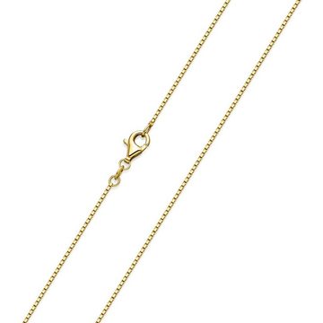 Materia Kette ohne Anhänger Damen Venezianerkette Halskette Gold 1mm 40-70cm K144, Sterlingsilber, vergoldet