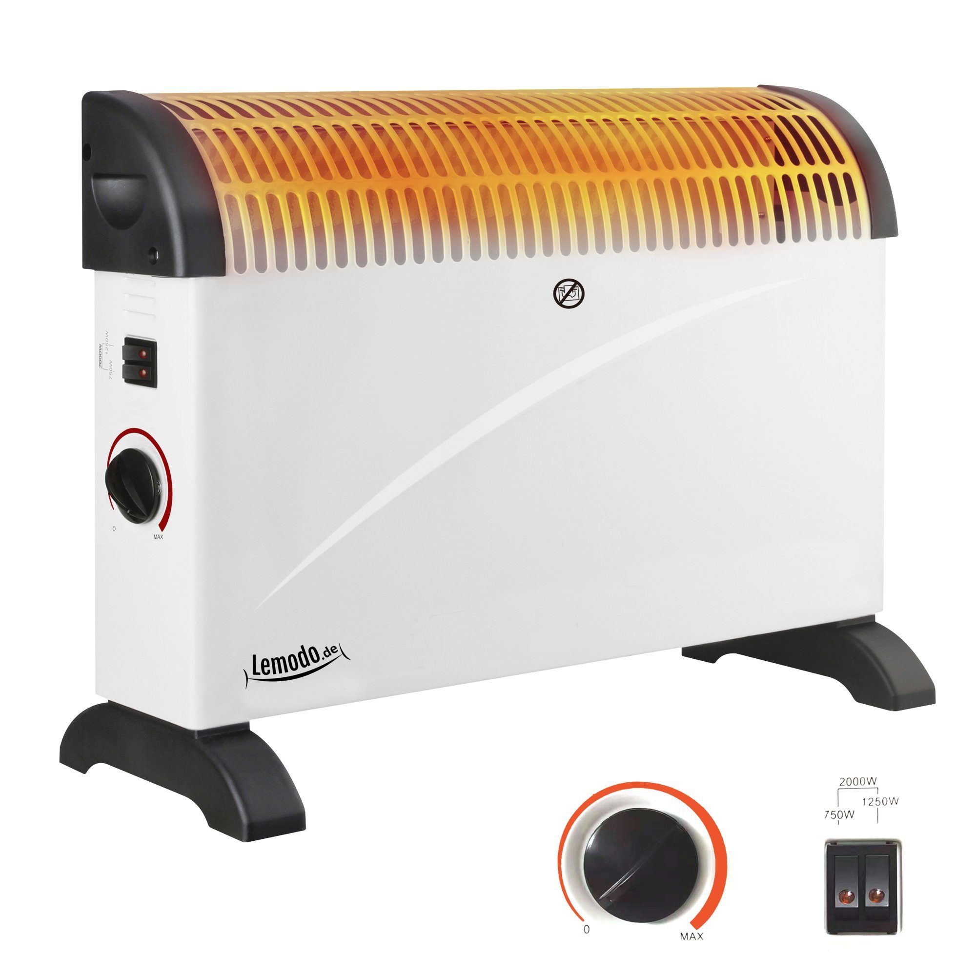 NATIV Garten Konvektor Elektroheizung 2000 Watt, 2000 W, Konvektorheizung