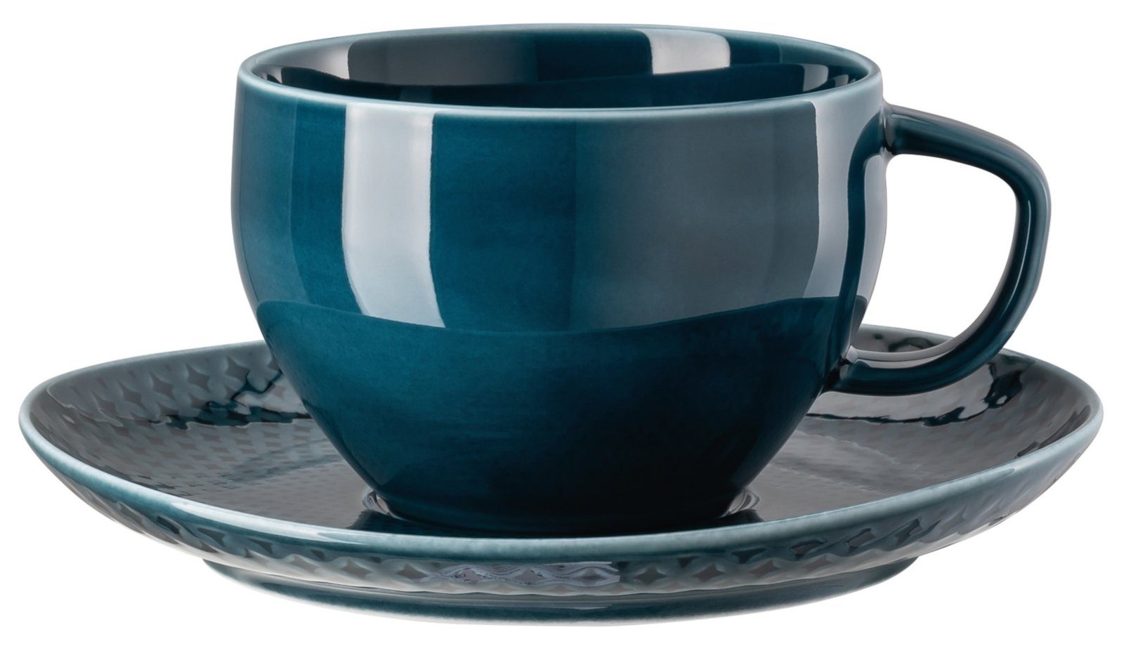 Rosenthal Tasse Junto Ocean Blue Cafe au Lait 2tlg., Porzellan