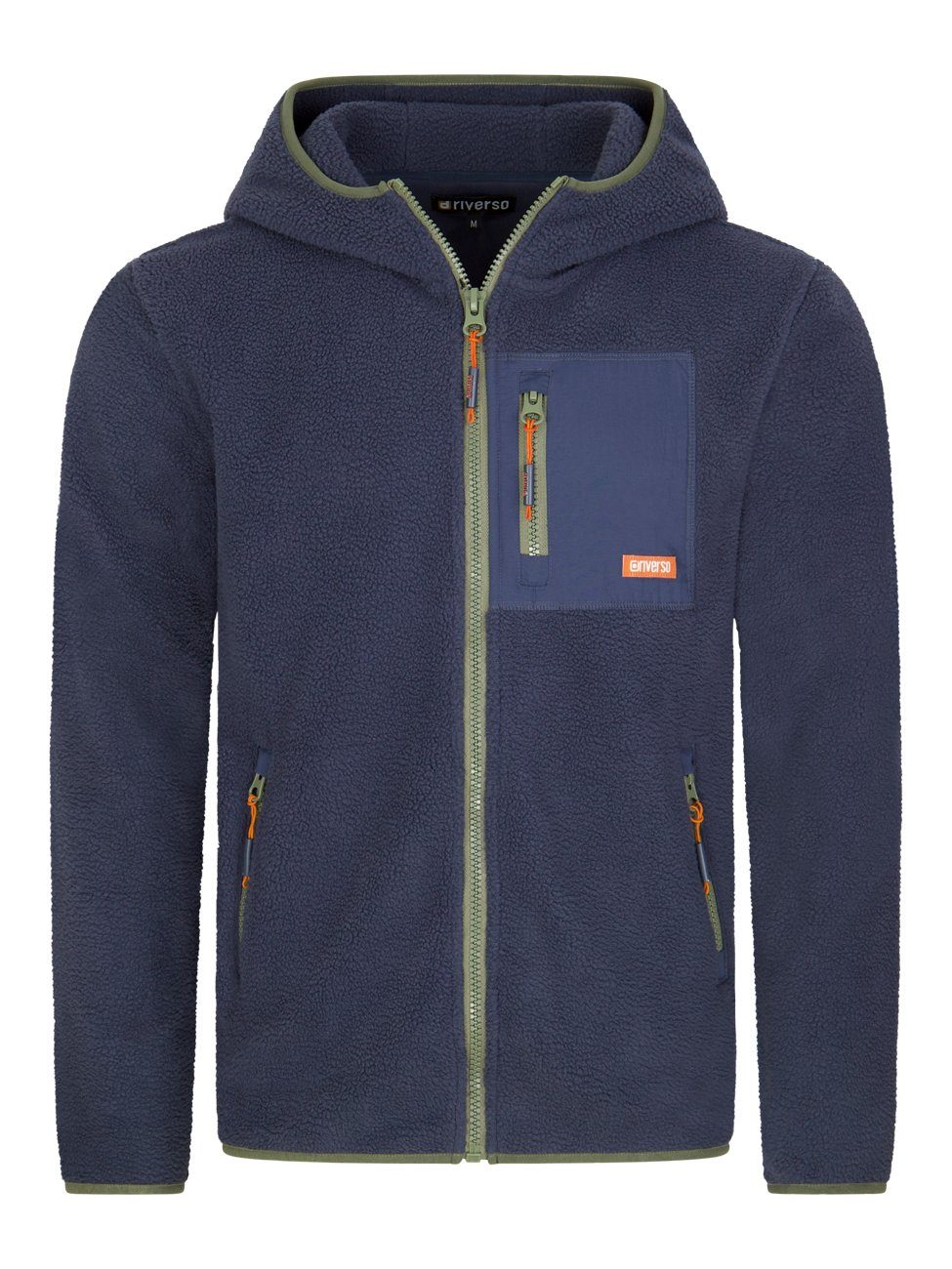riverso Outdoorjacke Herren Fleecejacke RIVHenning Regular Fit Outdoorjacke mit Teddyfleece