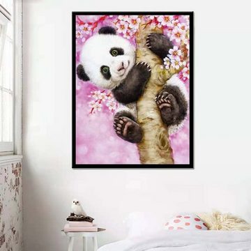 FIDDY Wandbild diy5d Diamantmalerei Panda Kletterbaum dekorative Malerei Kreuzstich, (1 St), Heimdekorationsgemälde, Wandgemälde,Kunstdruck,Gemälde,Wandfolie.