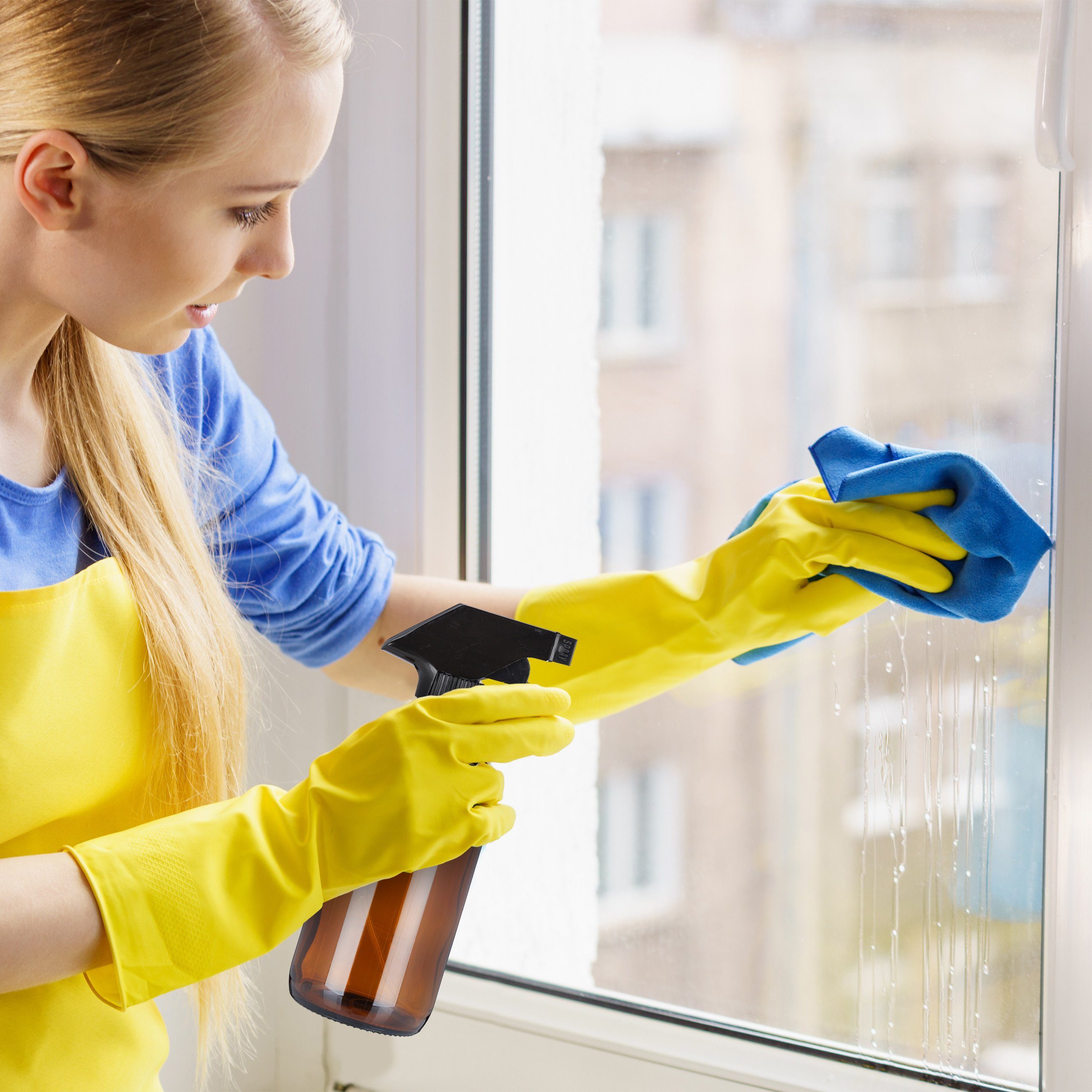 relaxdays Sprühflasche 8 x Sprühflasche Glas Braun