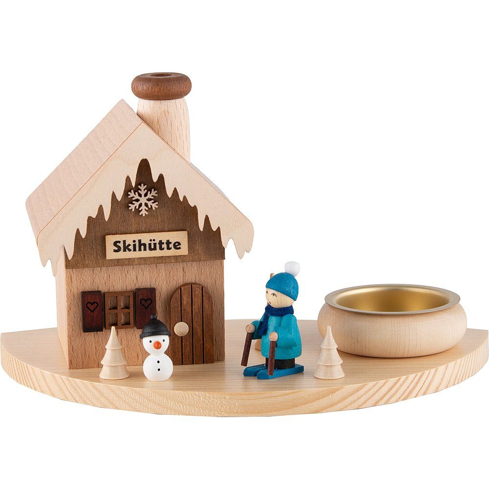 Ullrich Kunsthandwerk Räuchermännchen Rauchhaus Skihütte (10,5cm) von Ullrich Kunsthandwerk