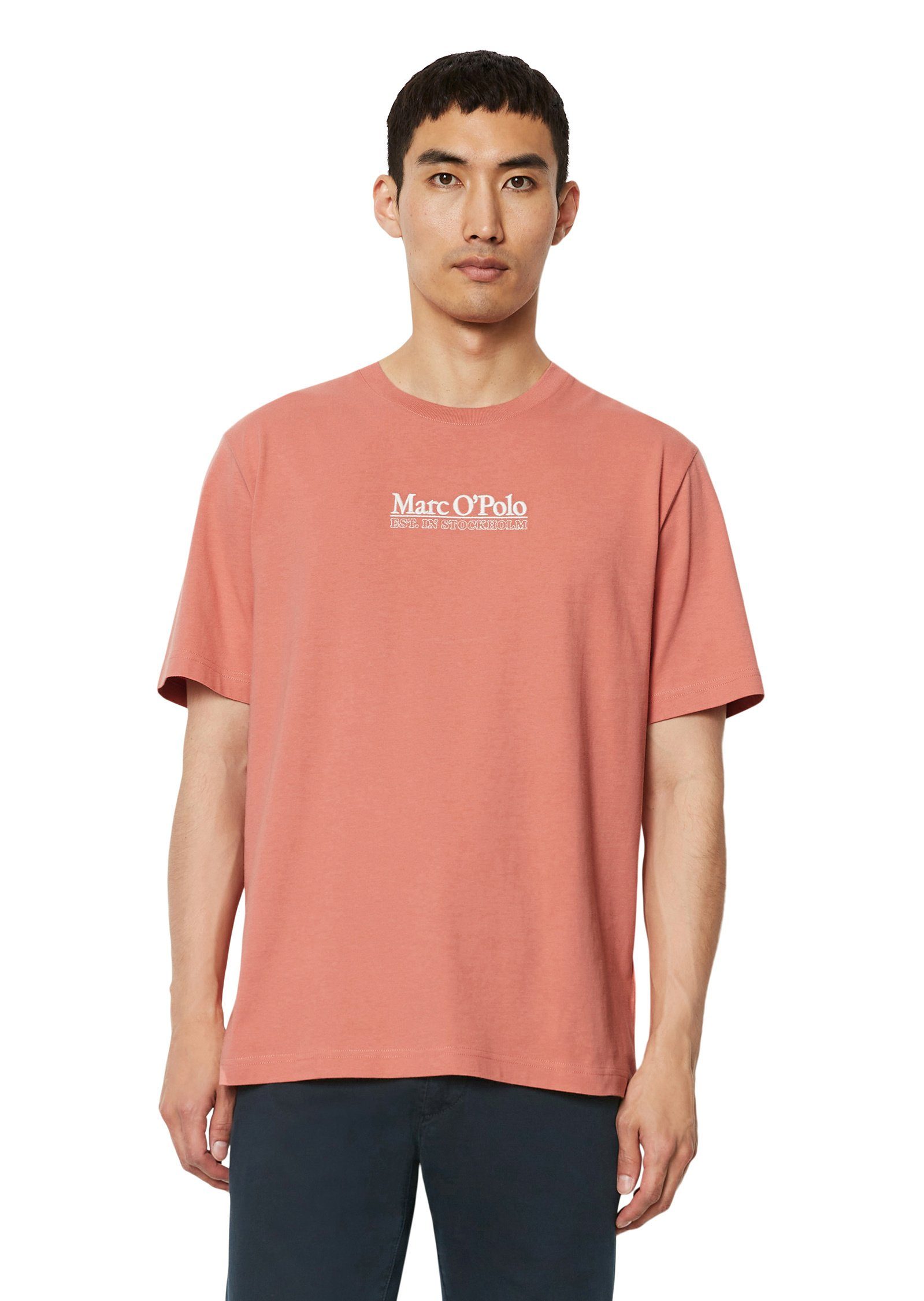 Marc O'Polo T-Shirt aus mittelschwerem Bio-Baumwoll-Jersey rot