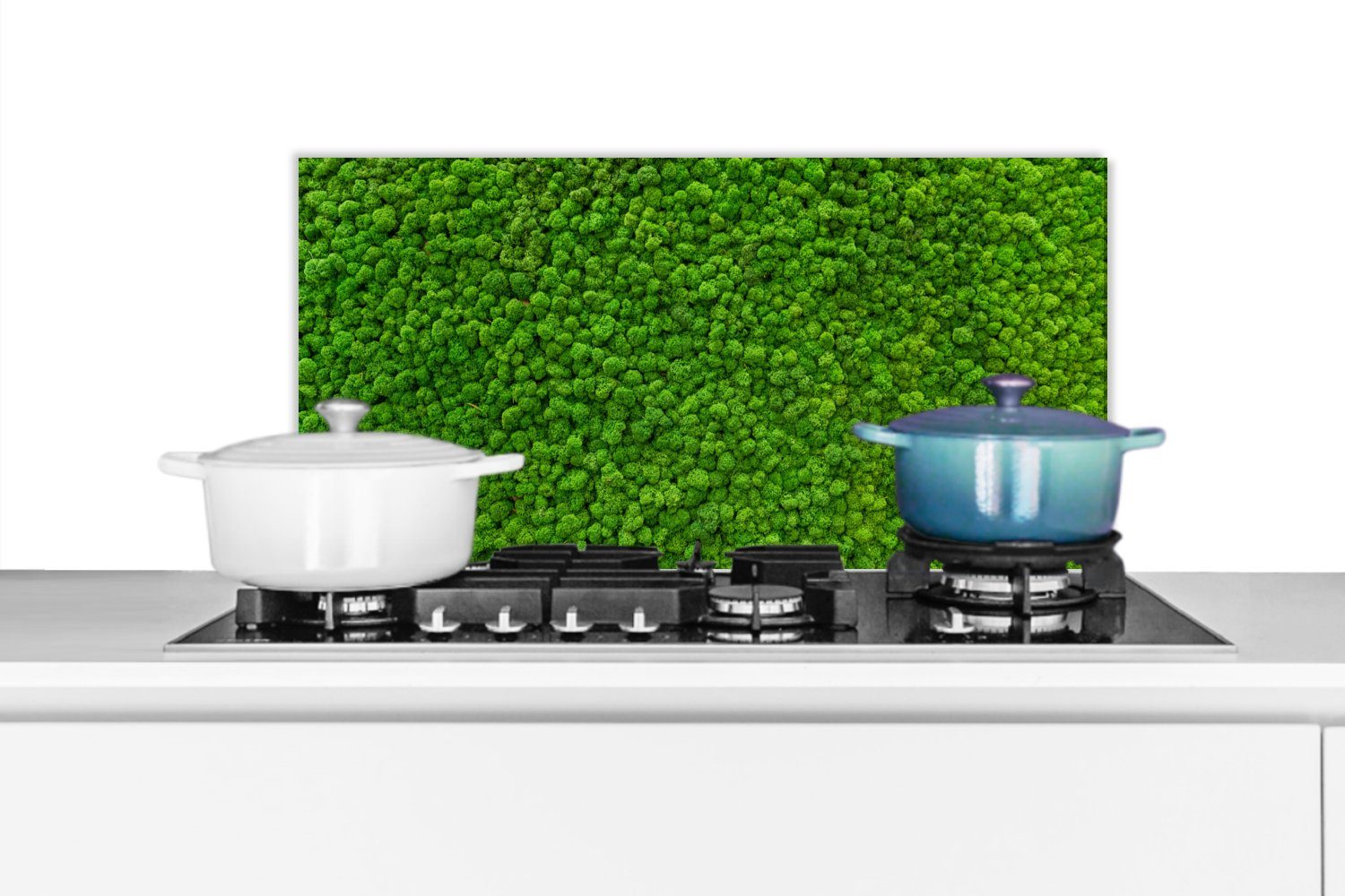 MuchoWow Küchenrückwand Moos - Grün - Natur - Wald, (1-tlg), 60x30 cm, Wandschutz, gegen Fett und Schmutzflecken für Küchen