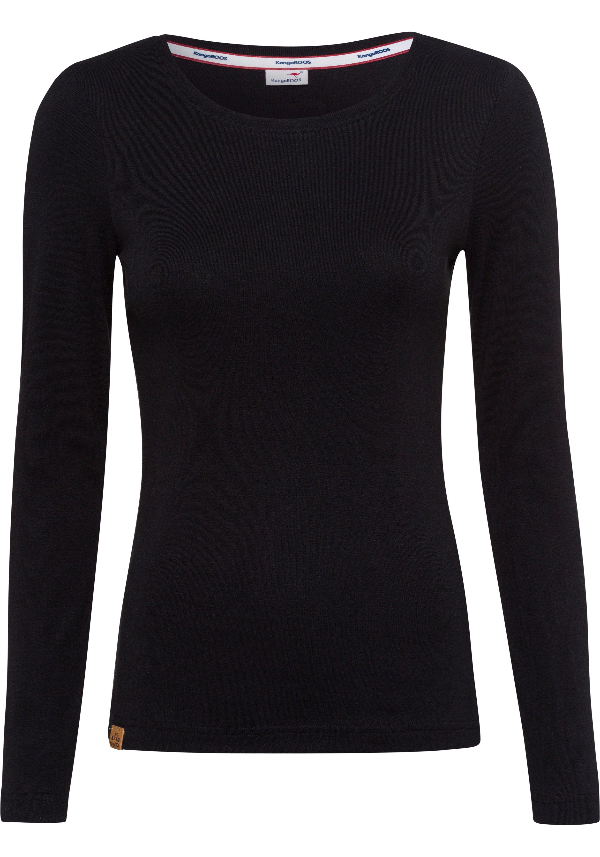 KangaROOS Langarmshirt mit Krempelärmeln, sehr figurbetont, aus Rippware. Reduzierter Preis € 13,99. Unverbindliche Preisempfehlung € 19,99