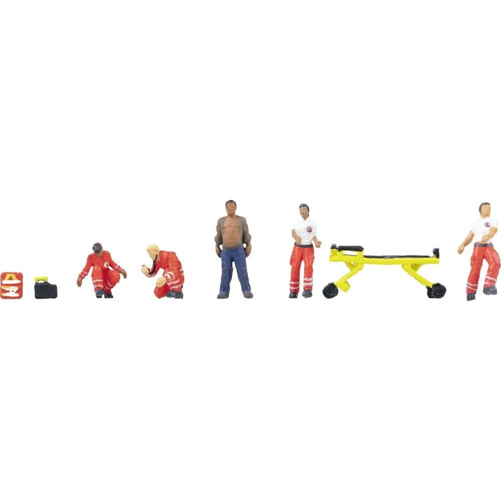 Faller Modelleisenbahn-Figur H0 Rettungssanitäter Bemalt, Liegend, Stehend 151722