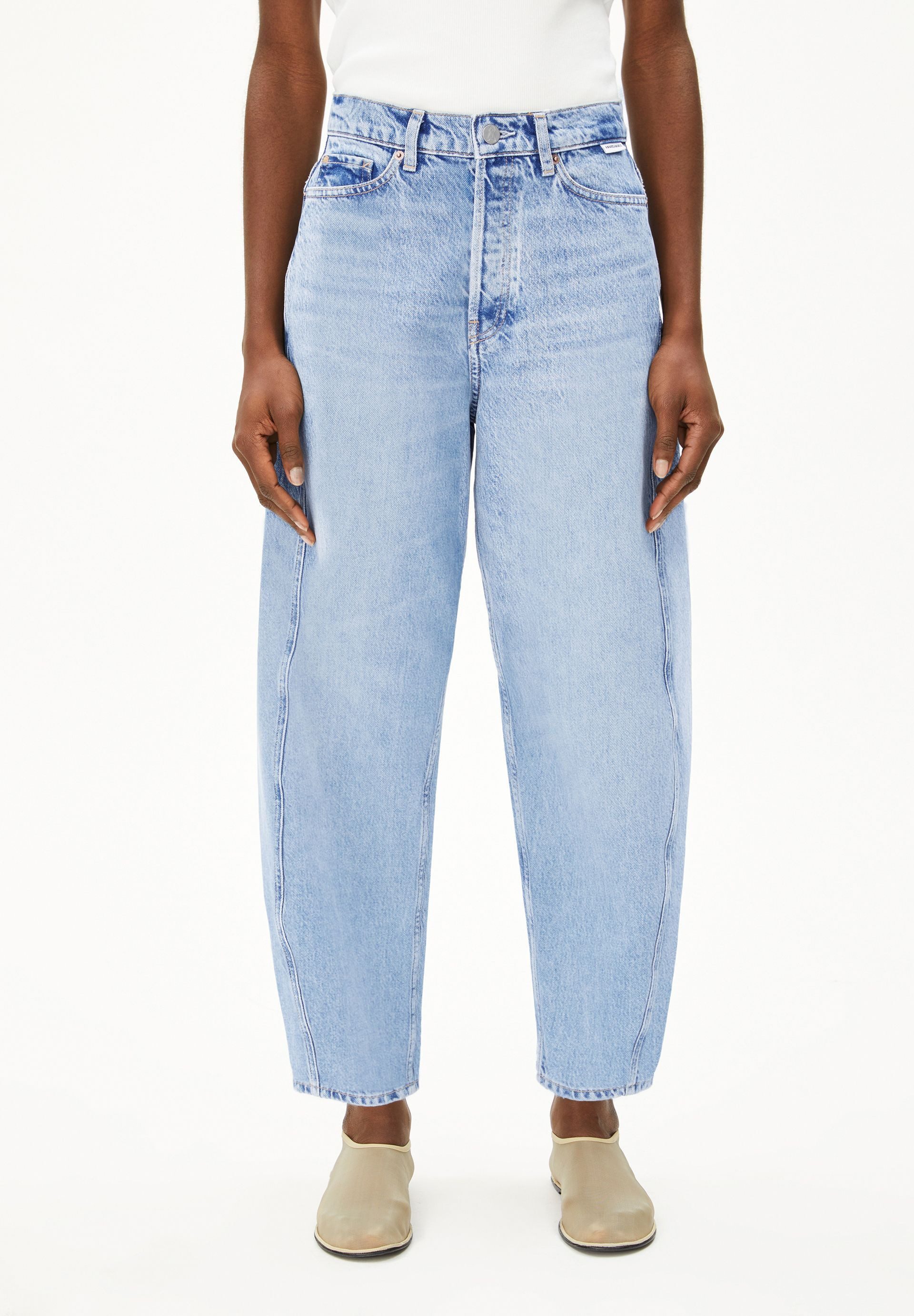 Armedangels Weite Jeans BAARLY BARREL Bio-Baumwoll Mix Non-Stretch (Non-Stretch, Loose Fit) High waist