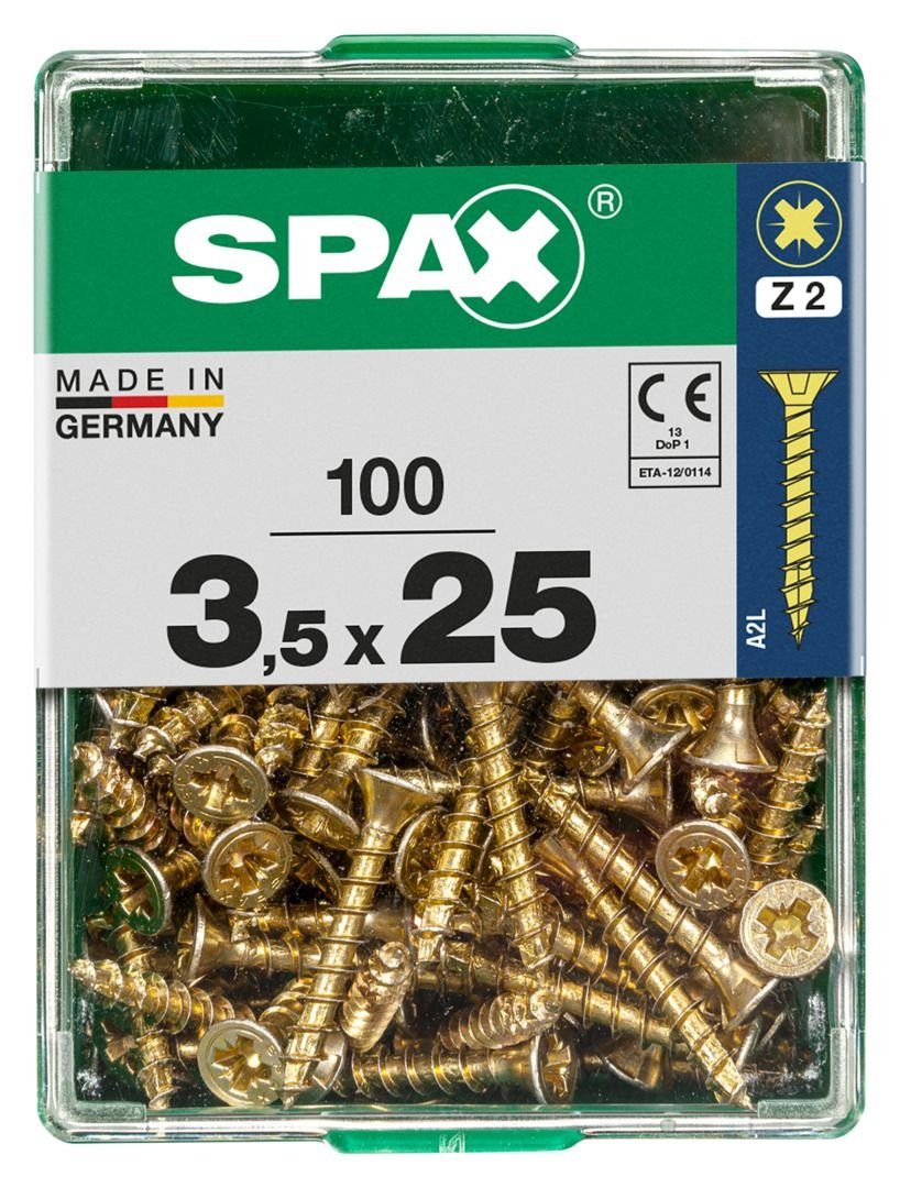 SPAX Holzbauschraube Spax Universalschrauben 3.5 x 25 mm PZ 2 Senkkopf