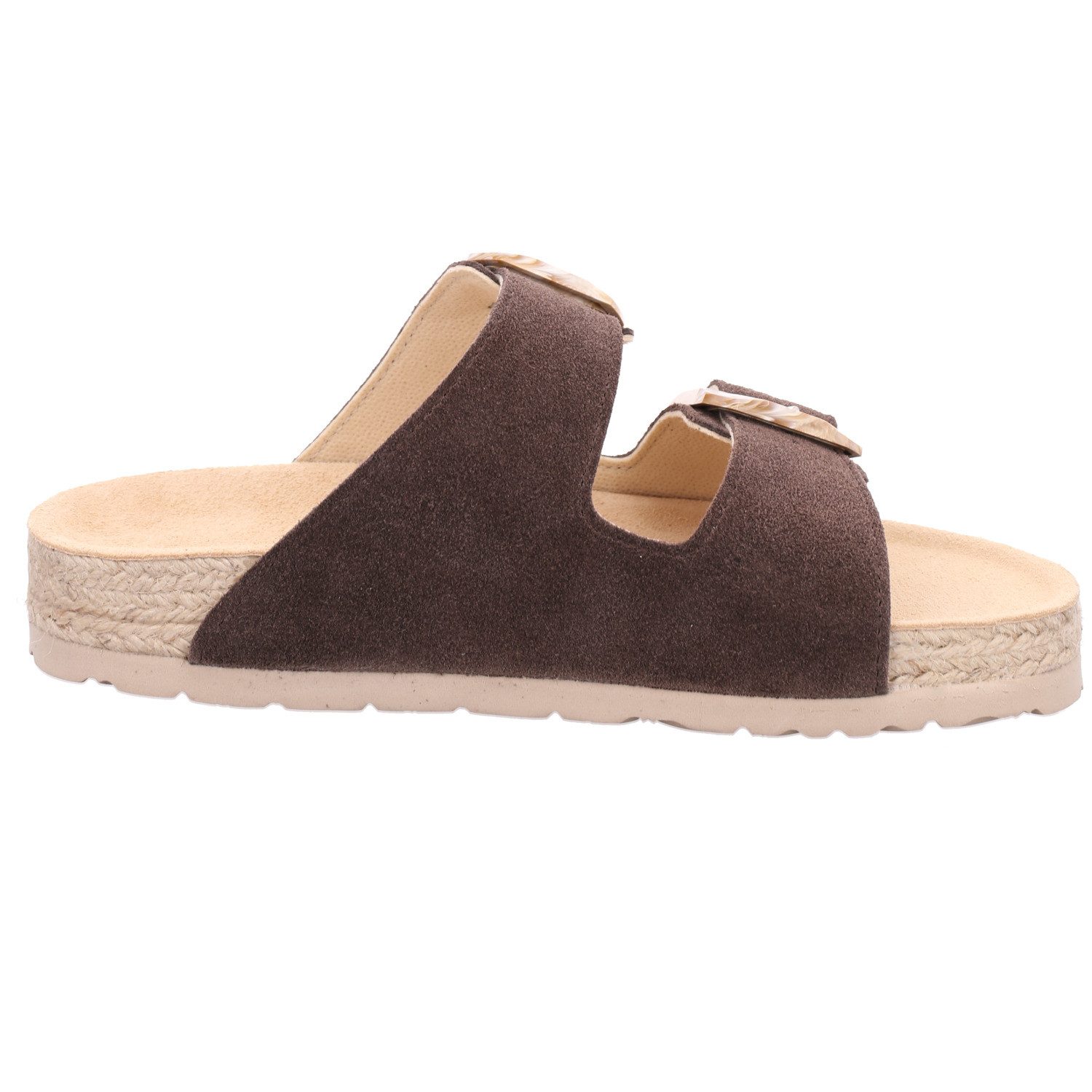 Rohde MATERA Pantolette Strandschuh, Urlaubsschuh, Sommerschuh mit Bast Plateau