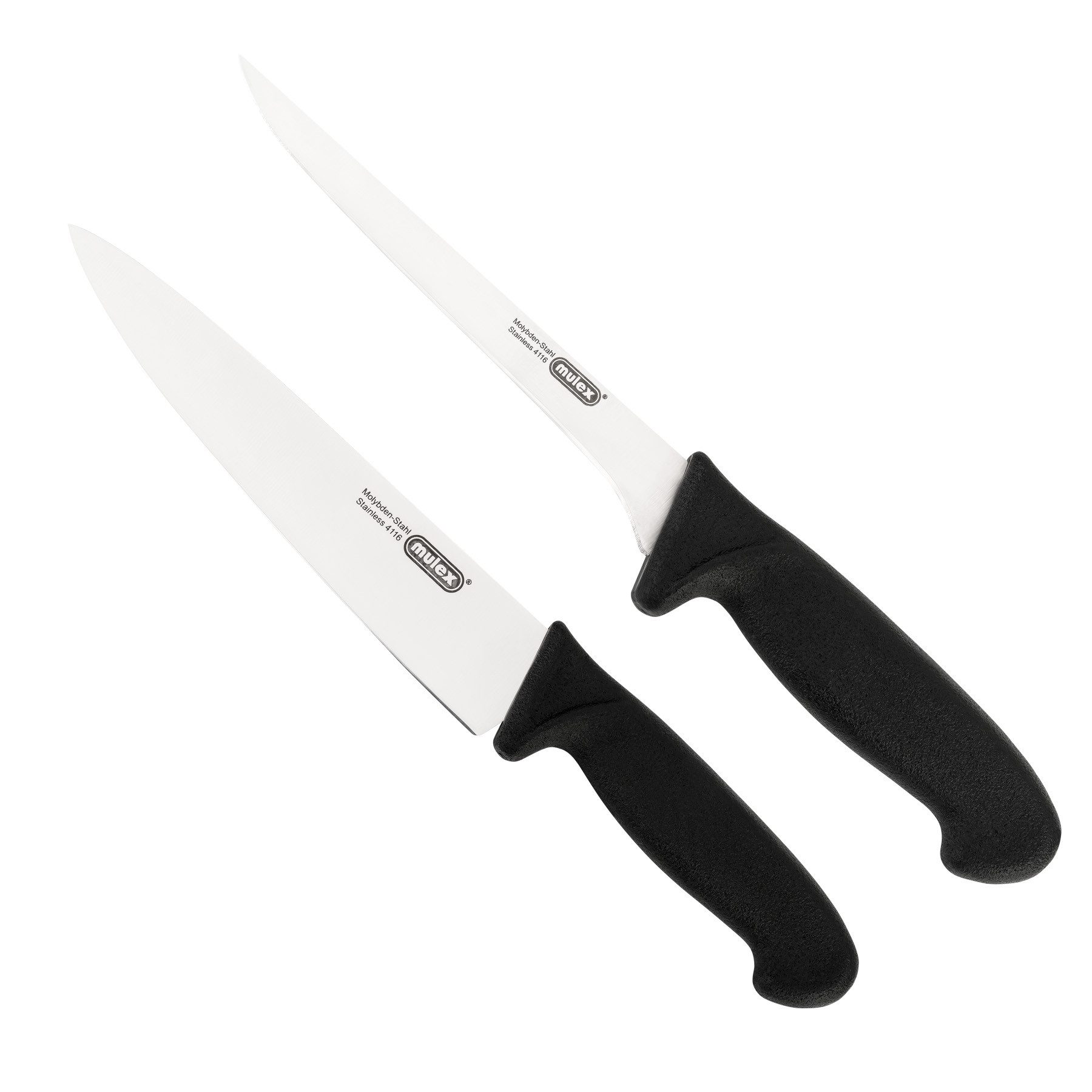 Mulex Messer-Set Fleischmesser 17,5 cm plus Filiermesser 15,5 cm (extra scharf, 2-tlg., rostfrei), widerstandsfähig und langlebig