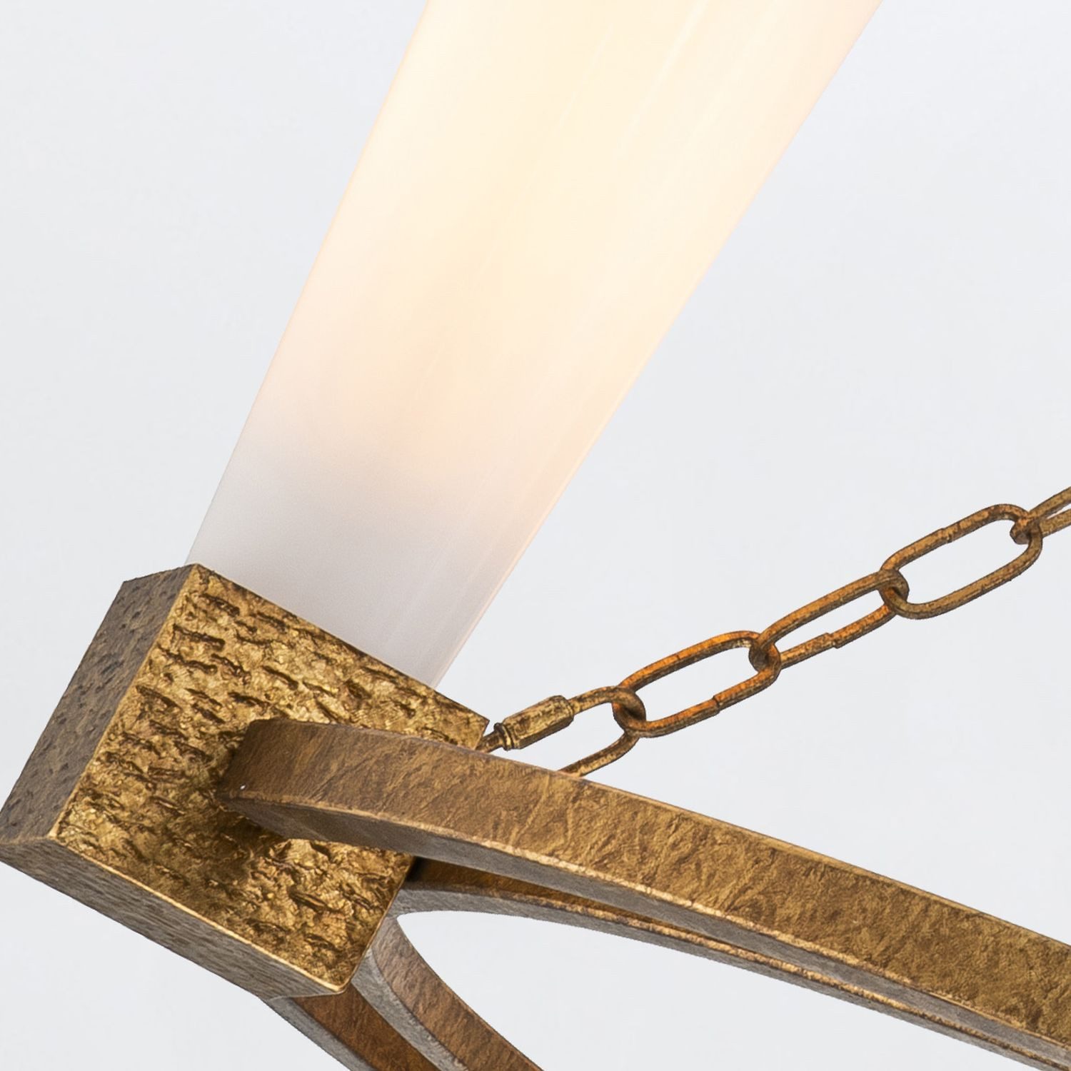 Licht-Erlebnisse Kronleuchter JALEN, ohne Leuchtmittel, Glas Metall E27 83,8 cm breit H: max. 205,7 cm in Gold Antik Weiß