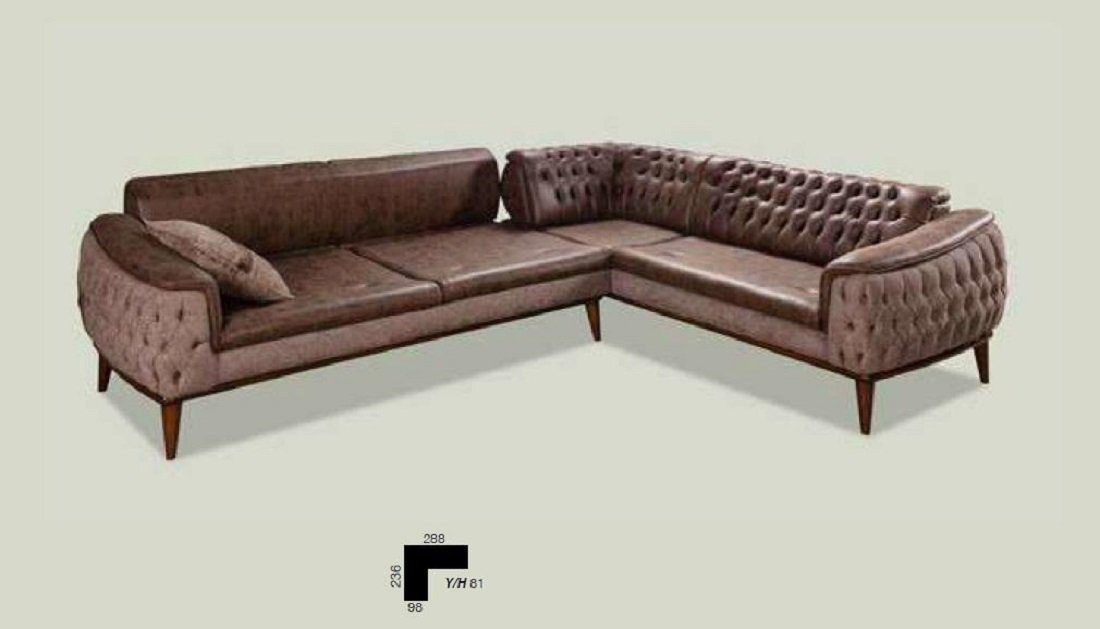 Couch JVmoebel L-Form Wohnzimmer Textile Sofa Ecksofa Ecksofa