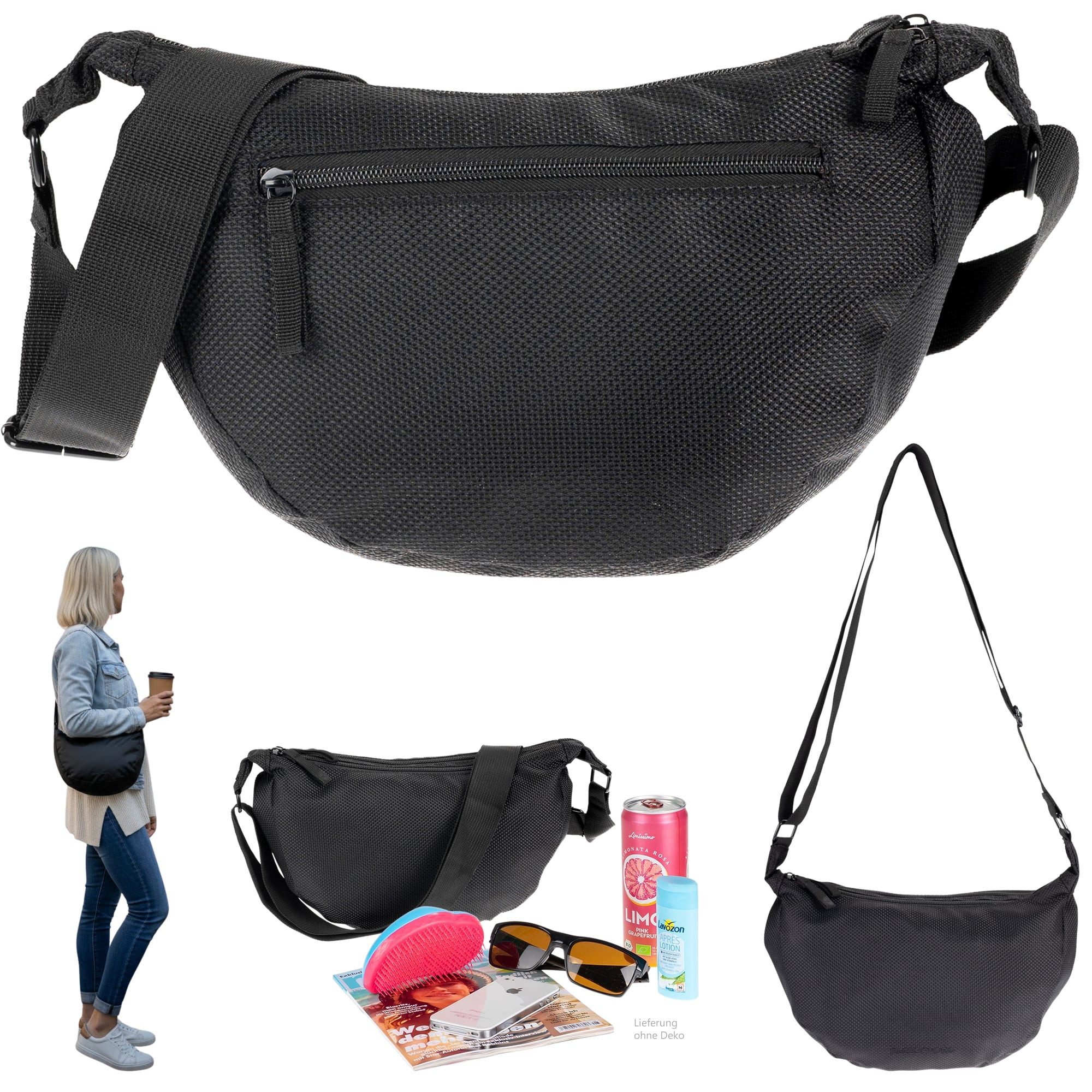 Handtasche Moon Bag Damen Schultertasche Banane Tasche