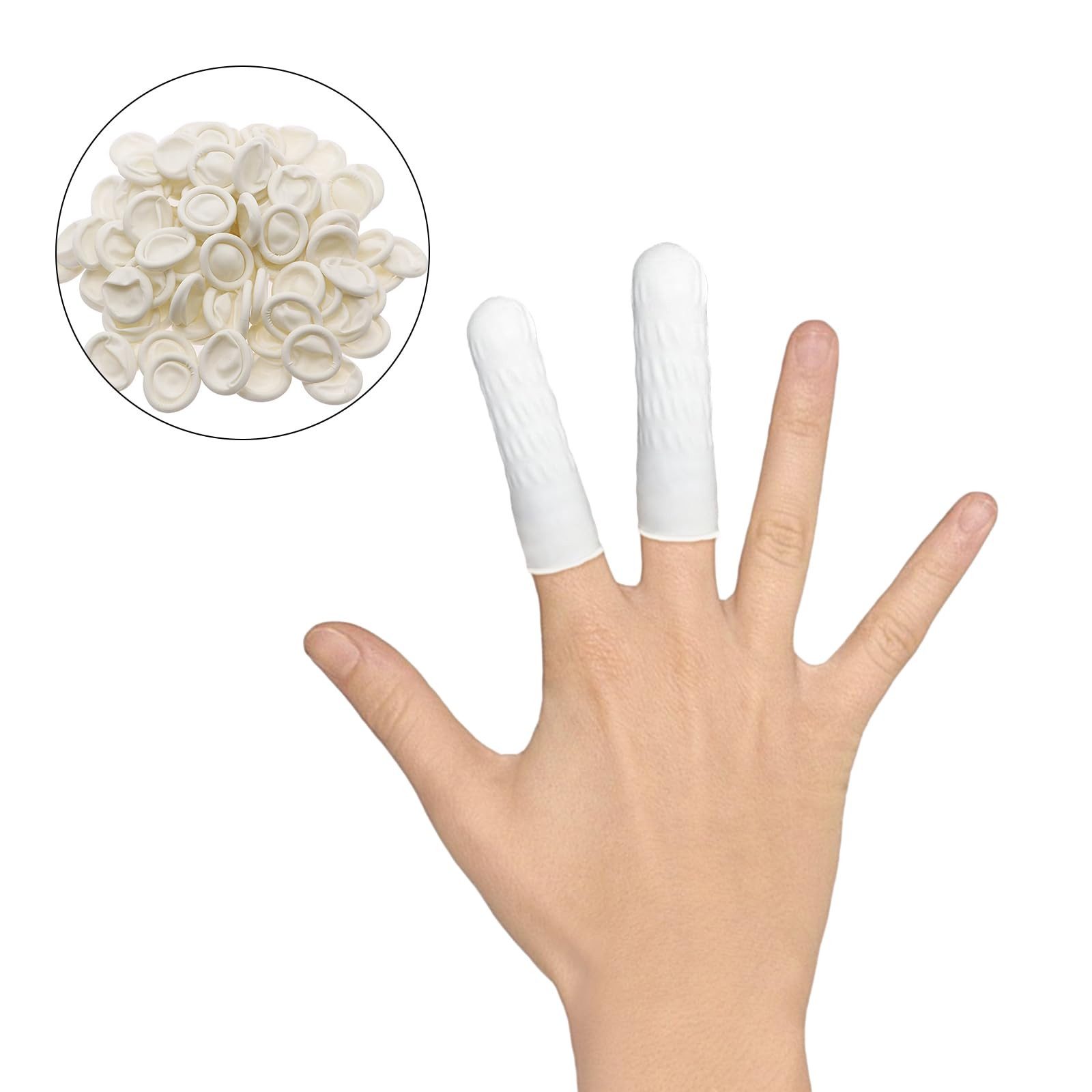 EUROPAPA Finger- und Zehenschutz Fingerlinge Latex (200-tlg., Fingerschutz für Kosmetik, Reinigung), Antistatisch Allgemeine Fingerlinge aus Gummi