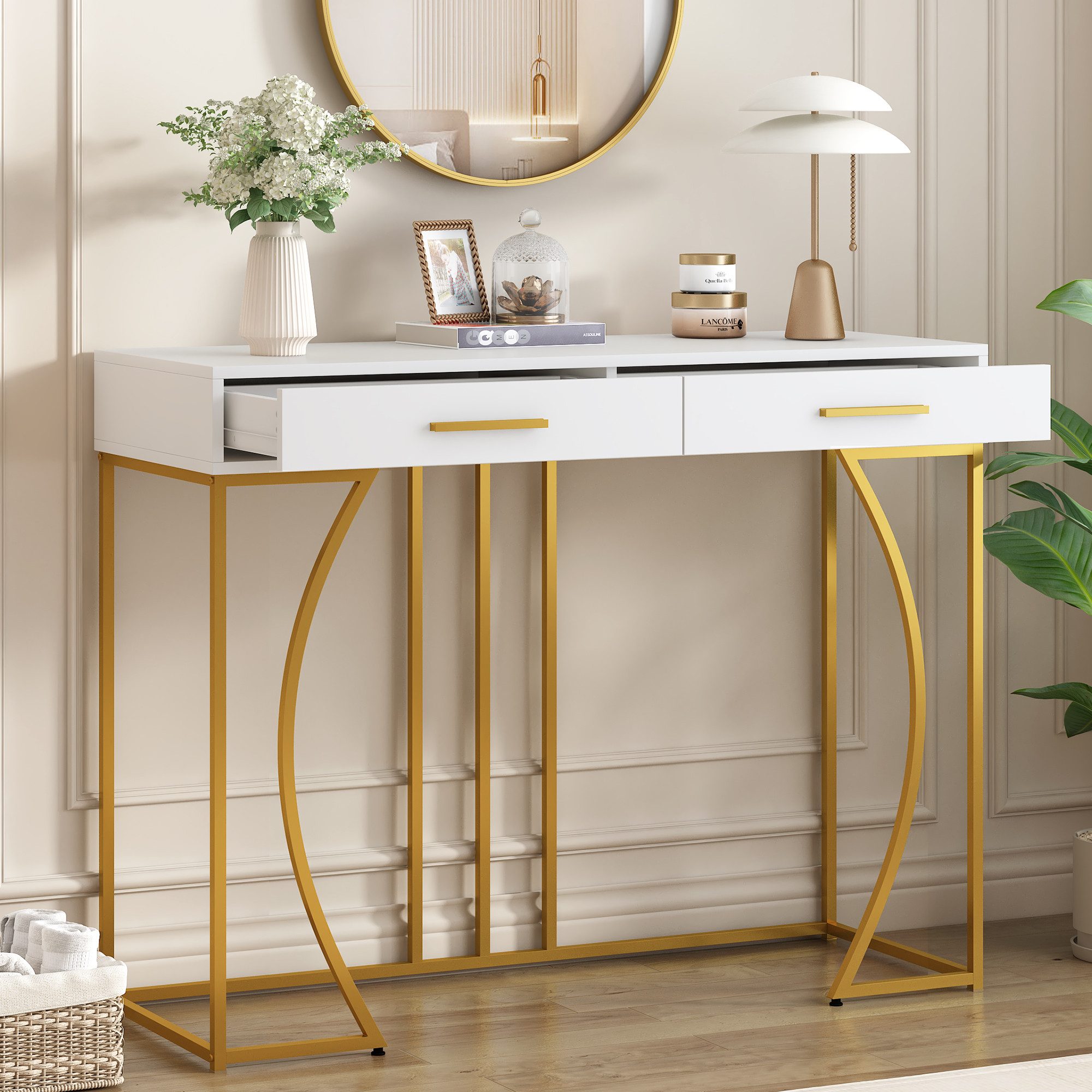 MODFU Konsolentisch Flurtisch Sofatisch, Leichter Luxus-Stil günstig online kaufen
