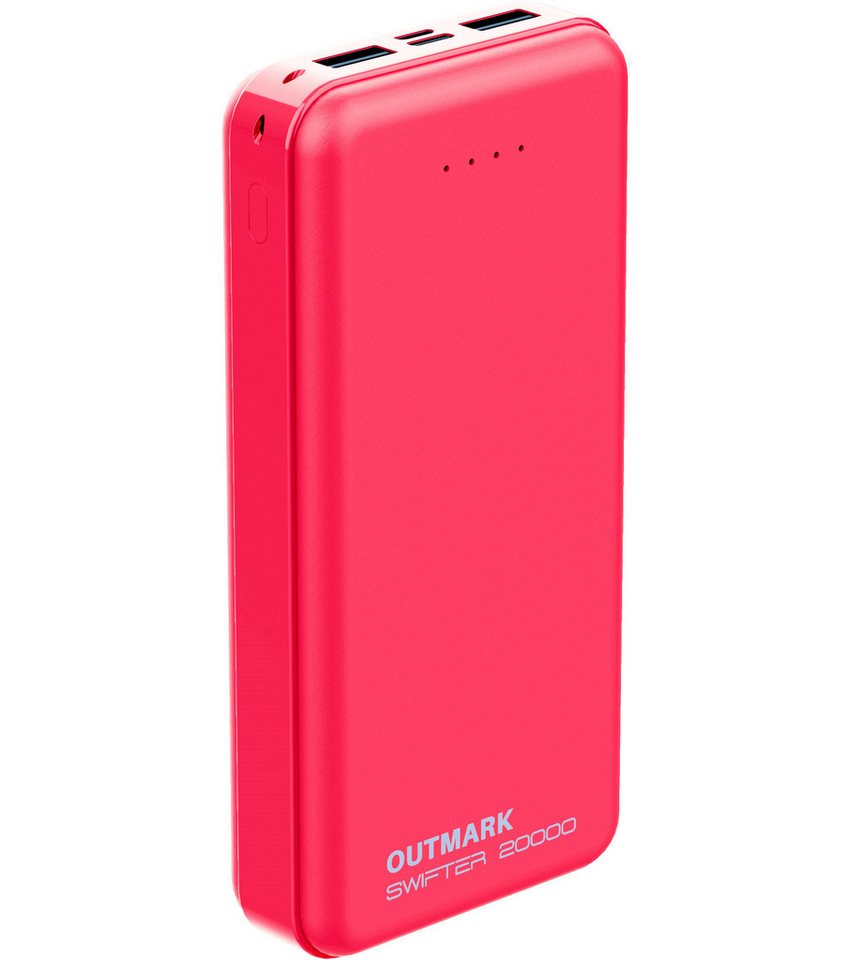 OUTMARK SWIFTER 20.000mah, 2x USB-A Ausgang, 1x USB-C Ladeeingang Akku Powerbank 20000 mAh, Fast Charge 2 x 2,4A