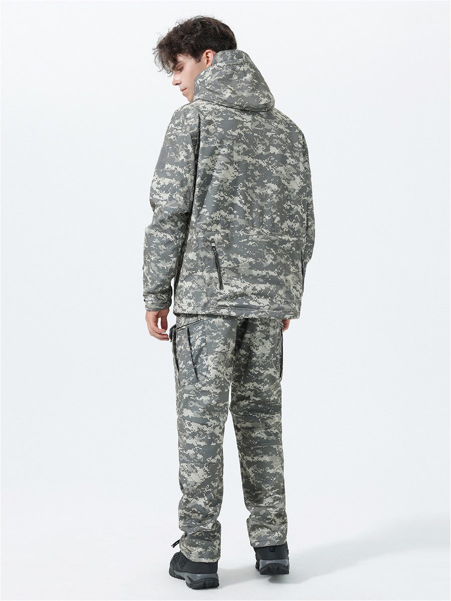 YOUTHUP Freizeitanzug, Herren winddichter, warmer Camouflage-Outdooranzug
