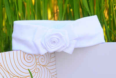 La Bortini Stirnband Stirnband für Baby und Kinder ab 0Mon Kopfband in Weiß für Taufe