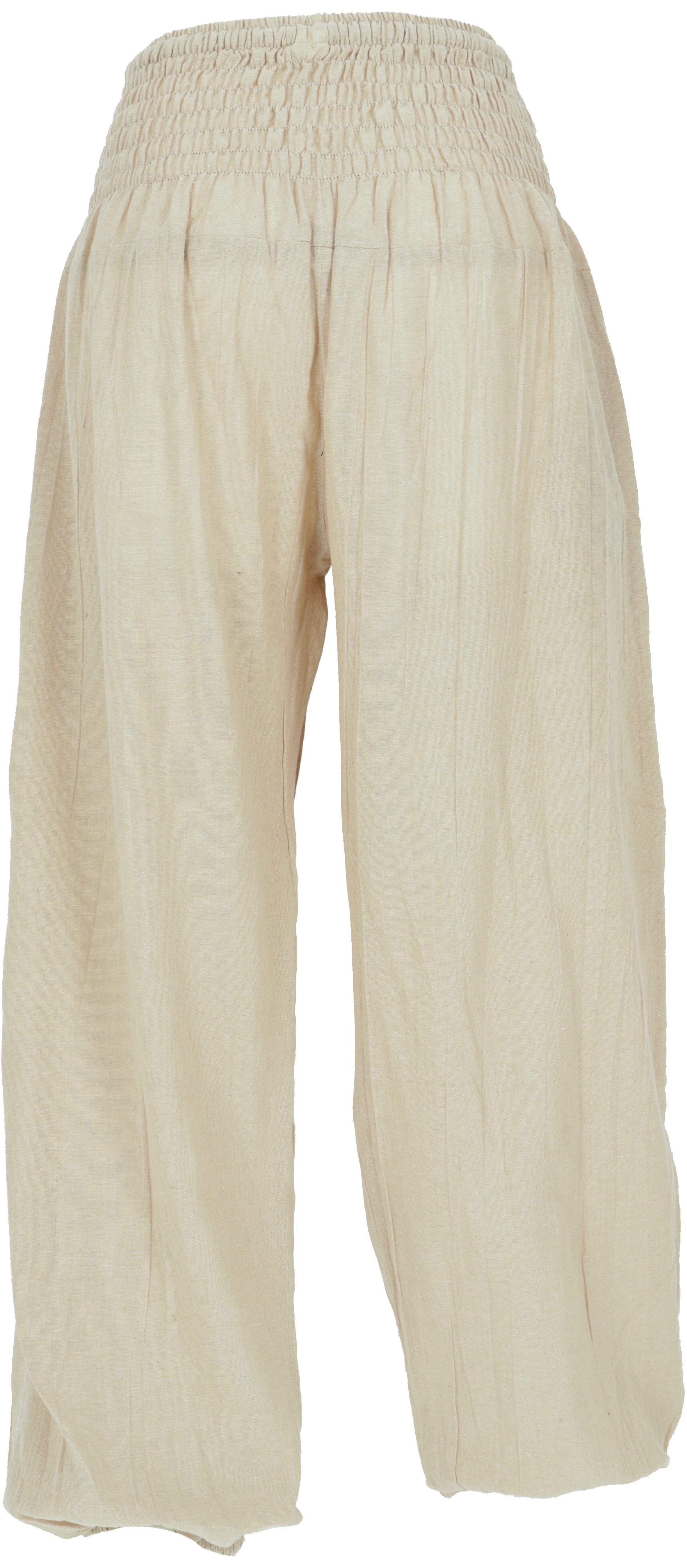 Relaxhose Style, - alternative Aladinhose beige Guru-Shop Ethno Bund Bekleidung Muckhose, breitem mit